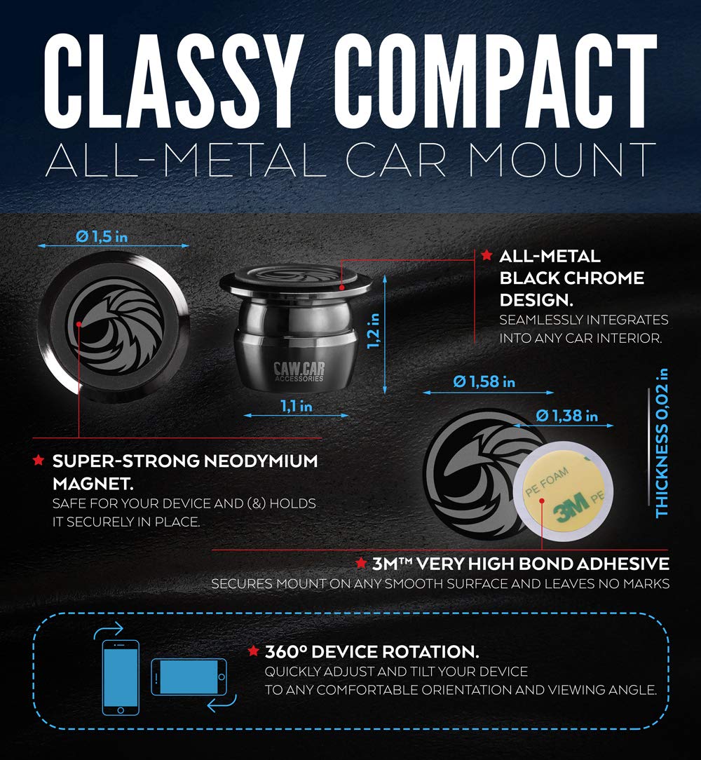 Universal Car Phone Mount Magnetic   All Metal Car Mount For Smartphone & Gps   Cell Phone Holder For Car Dashboard. +100 To Saf