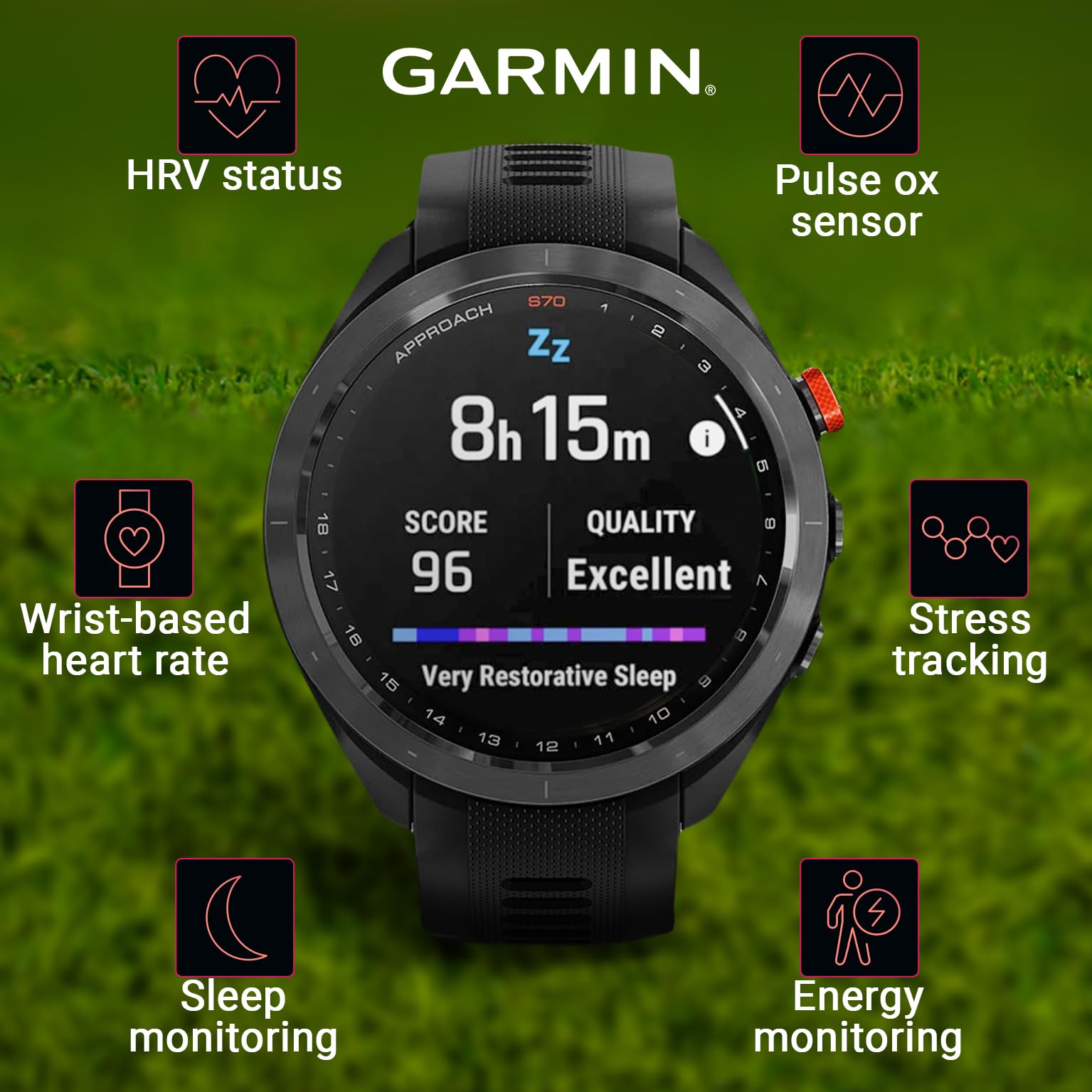 Wearable4U - Garmin Approach S70: Ceramic 47 Mm Golf Smartwatch|1.4 Amoled Display Up To 16 Days Battery Life, Multisport Gps Pr