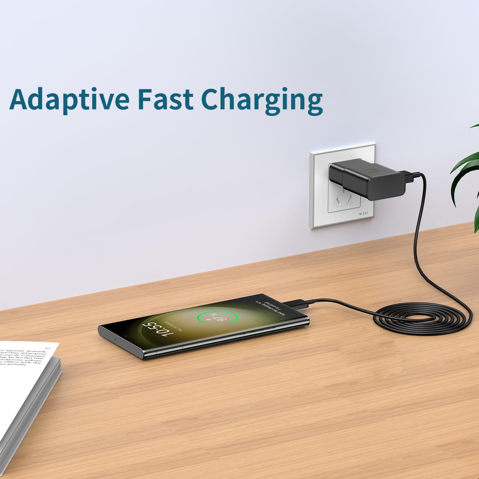 Fast Charger Andriod, Type C Fast Charger With 5Ft C Type Fast Charging Cable For Galaxy S10/S9/S8/S10E/S10+/S8+/S9+/Note 8 9 10