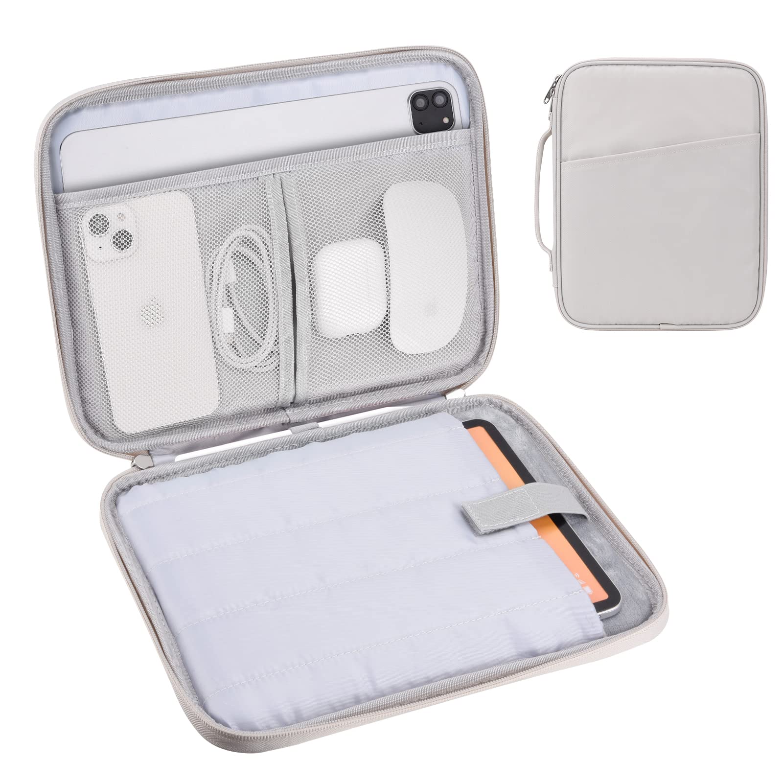 11 Inch iPad Travel Case Organizer, Padded Tablet Carrying Sleeve Bag for iPad Pro 11-in (M4), iPad 10.9 (10th Gen), iPad Air 11