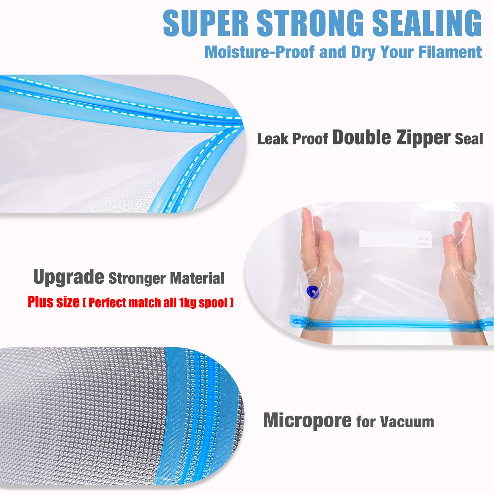 Ovv3D Filament Storage Bags Kit 66Pcs, 3D Printer Filament Storage 30 Bags Auto Pump With 30 Desiccants