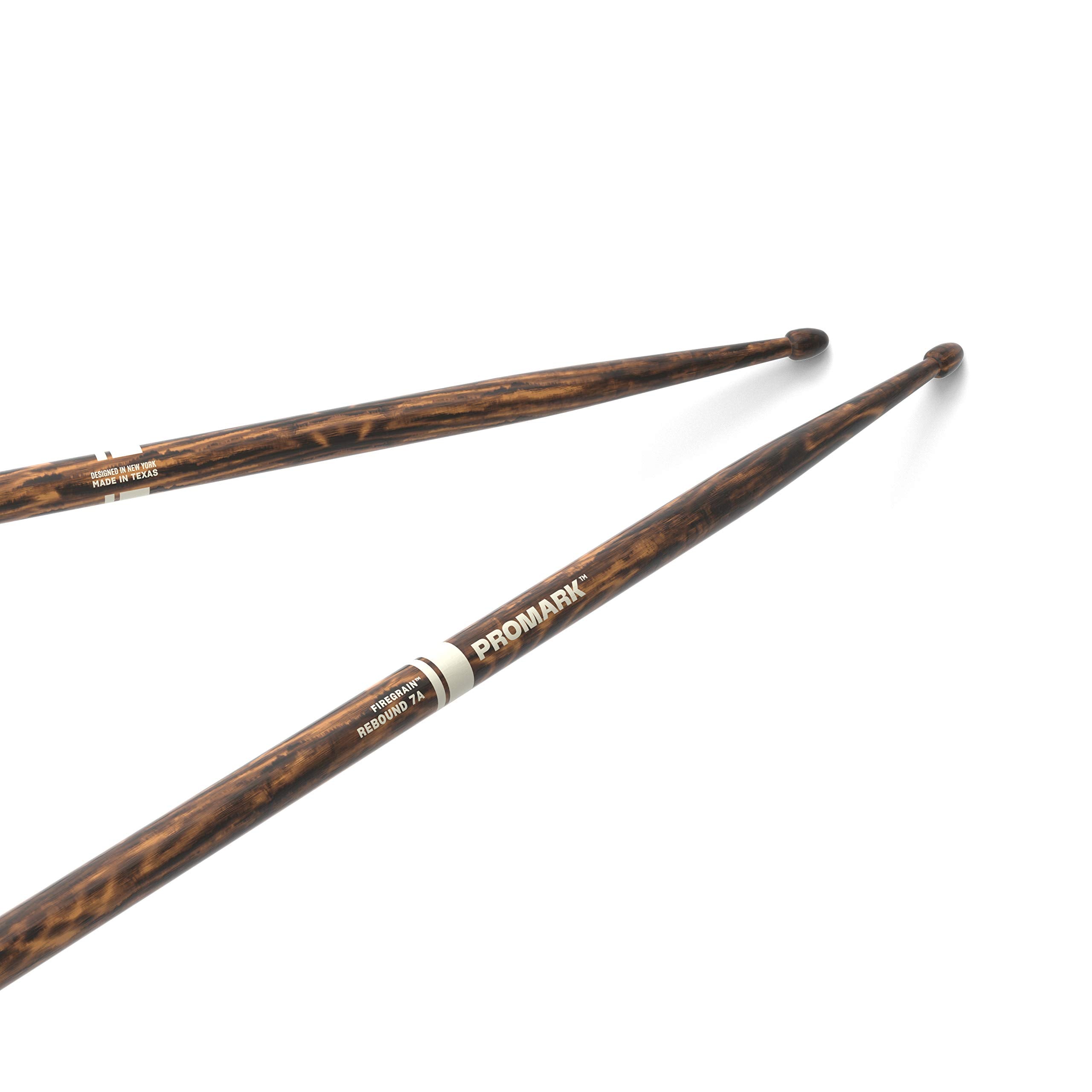 Promark Rebound 7A Firegrain Hickory Drumsticks, Acorn Wood Tip, One Pair