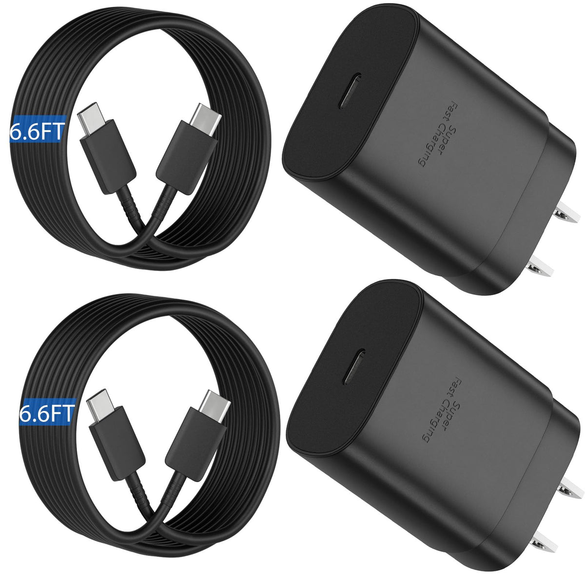 25W Super Fast USB C Charger Block & 6.6FT Android Phone Type C Charge ...