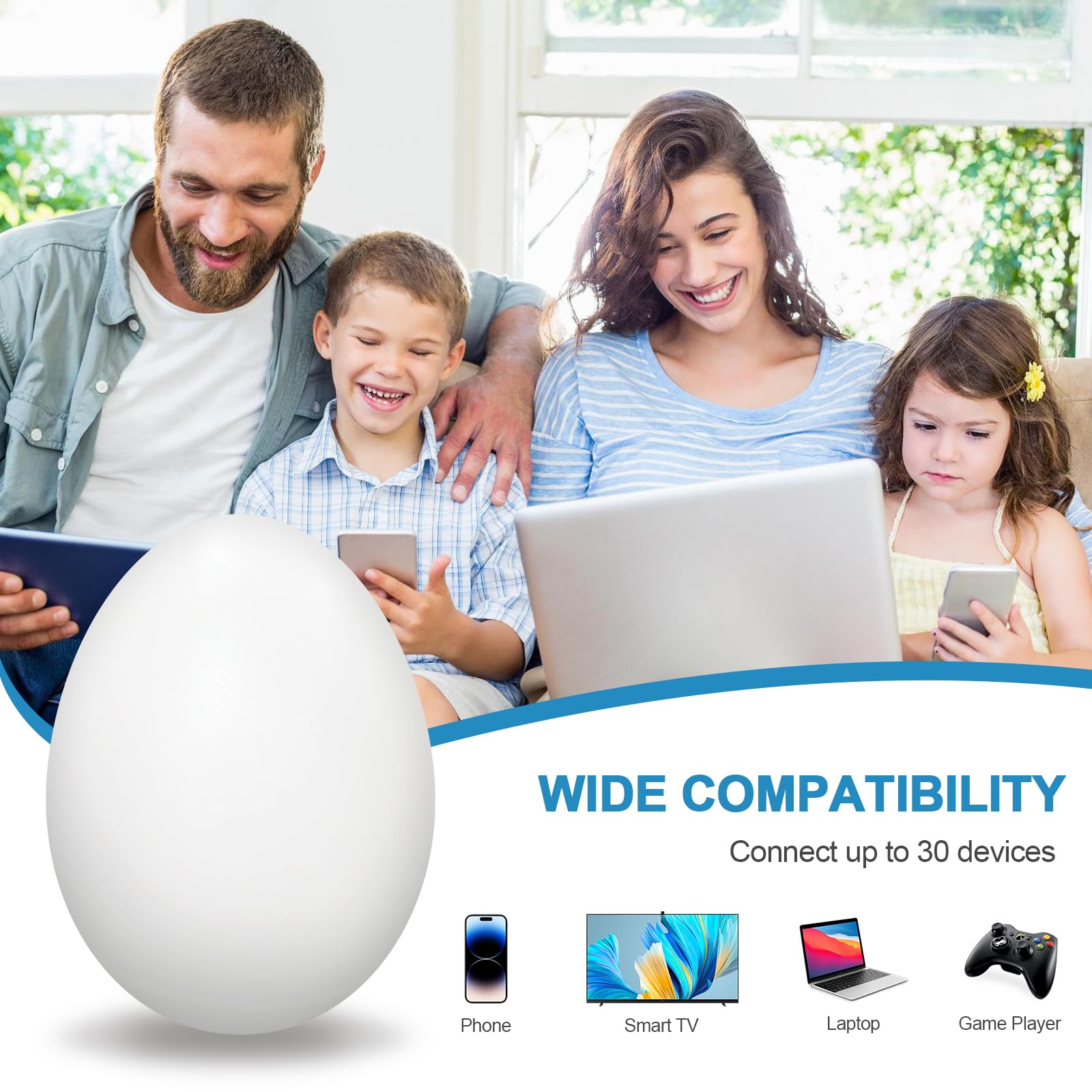 Wifi Egg,Extenders Signal Booster For Home,Up To 1200Mbps Dual Band Repeater,Covers Up To Least 3440 Sq. Ft And 30 Devices Wifi