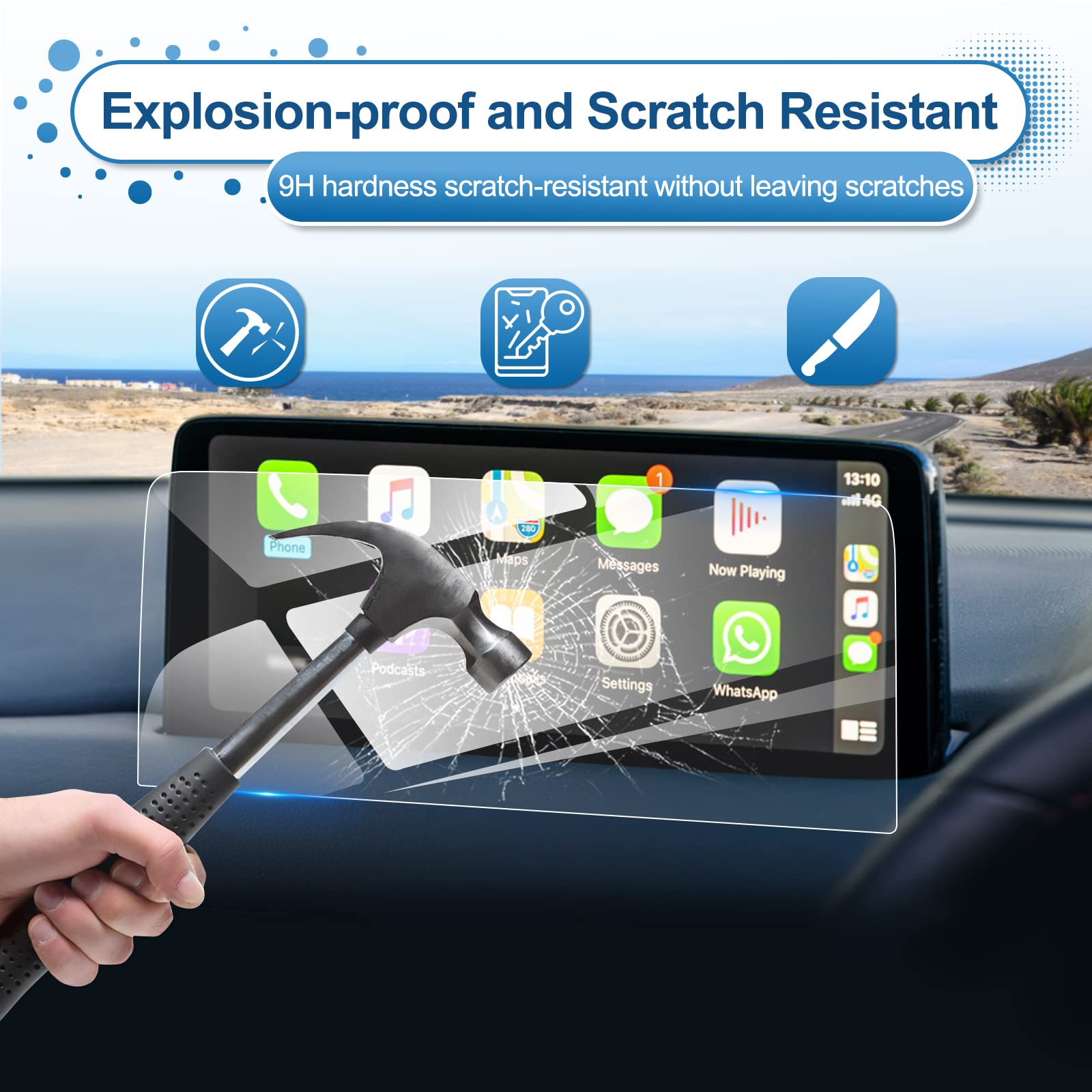 Coleya 2021 2024 Cx 5 Screen Protector For Mazda Cx 5 10.25 Inch Touch Screen, 9H Tempered Glass 2023 2024 Cx 5 2.5 S Carbon Edi