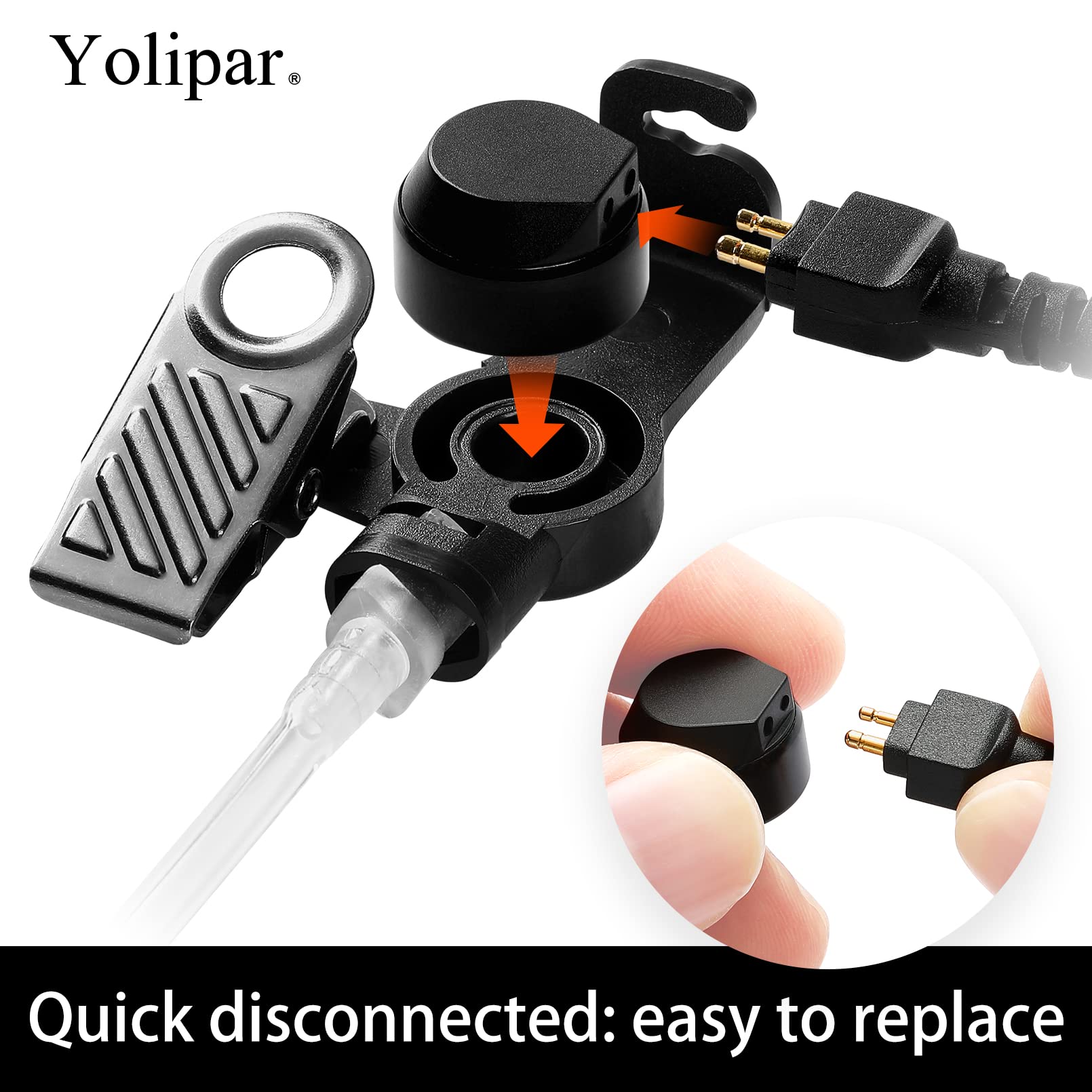 Yolipar 2 Pin 2 Wire Baofeng Uv 5R Earpiece Surveillance Kit Compatible With Btech Retc15/Retevis Rt21 Rt22 Kenwood Arcshell Ar