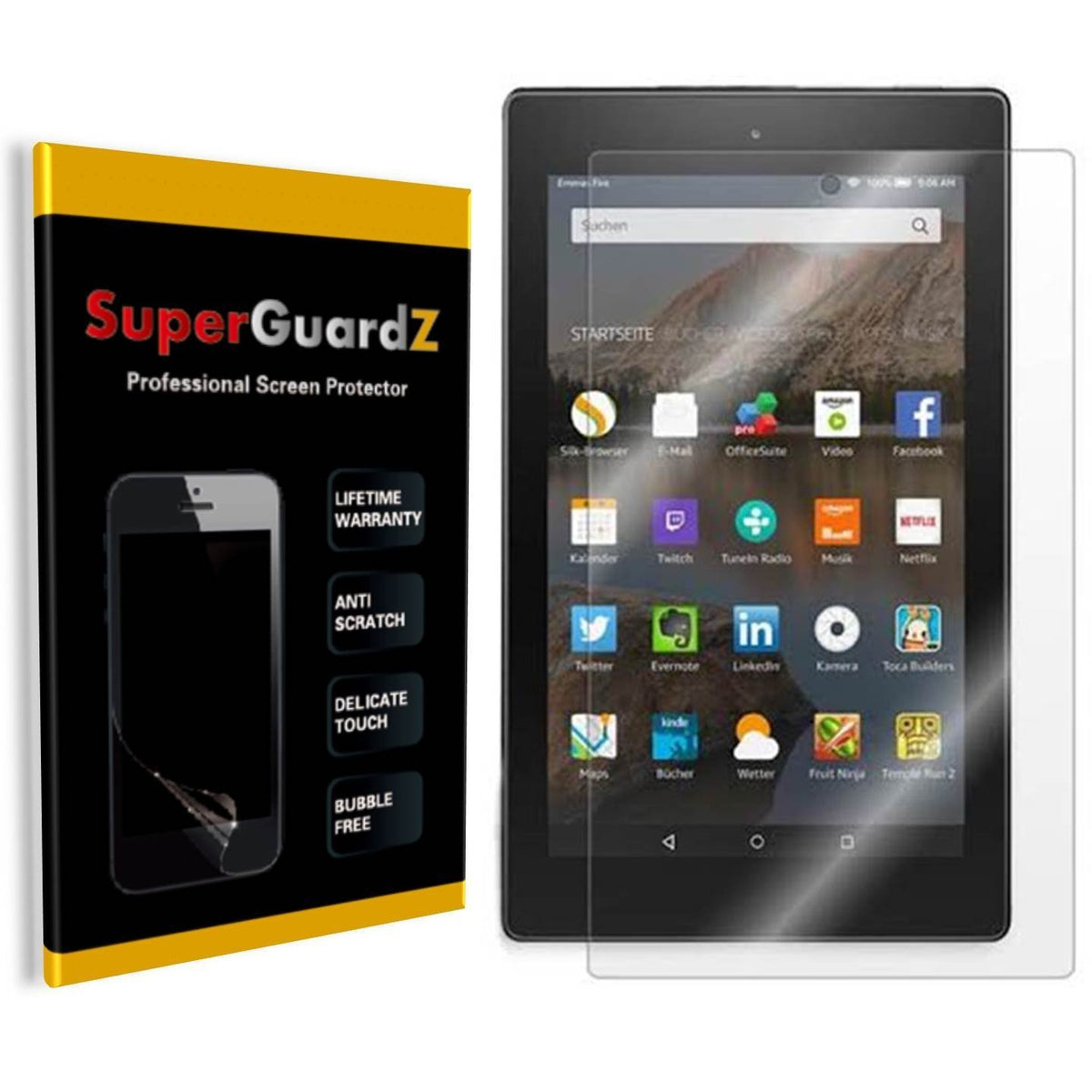 [4 Pack] Fire Hd 8 (7Th Gen, 2017 Release) Screen Protector   Superguardz, Anti Glare, Matte, Anti Fingerprint, Anti Scratch, An