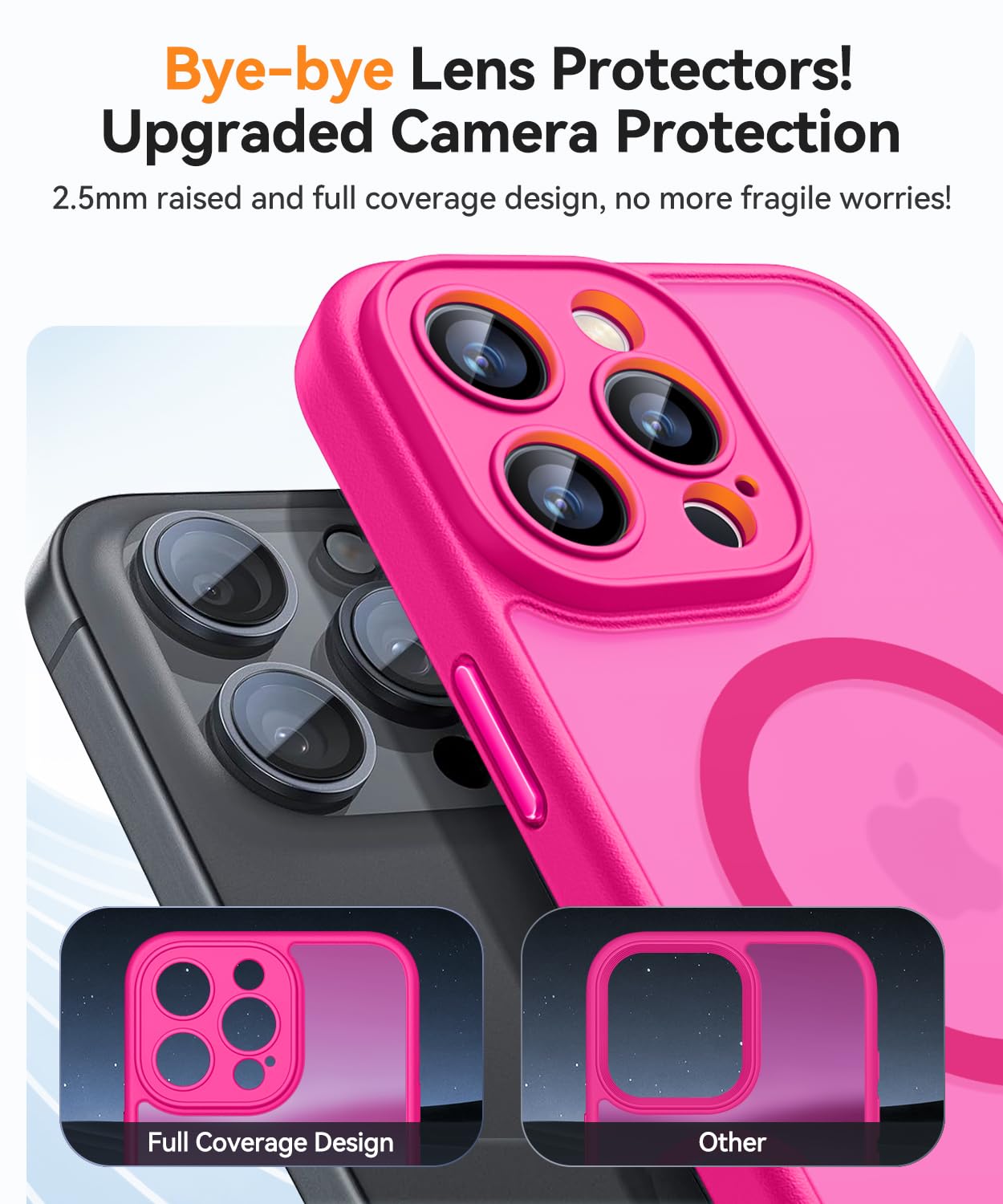 Canshn Magnetic Compatible With Iphone 13 Pro Case, Upgraded [Full Camera Protection] [Compatible With Magsafe] [Translucent Mat
