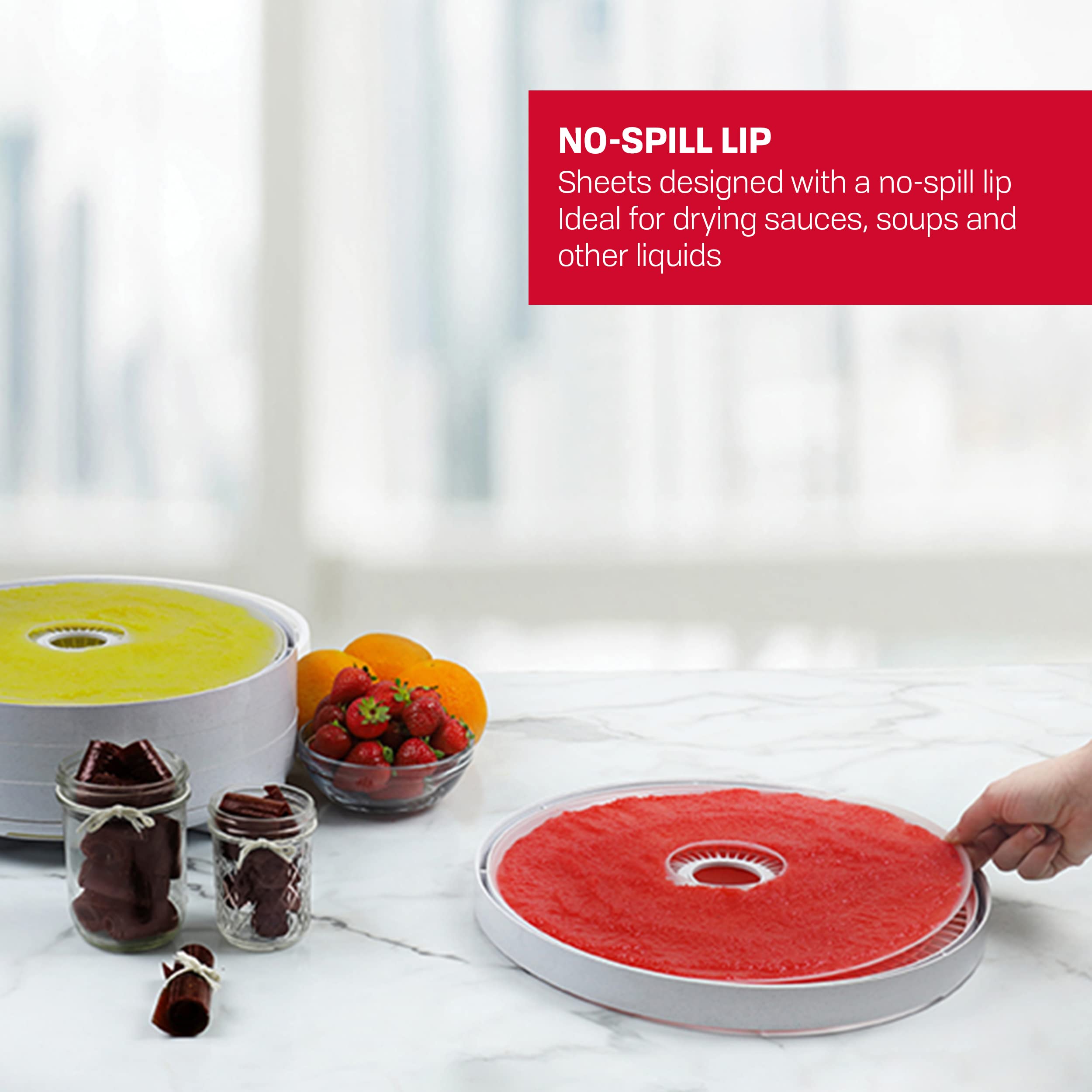 Nesco LSS-2-6 Snackmaster Fruit Roll Sheet, 13.5, White, 2 Count for Food Dehydrators