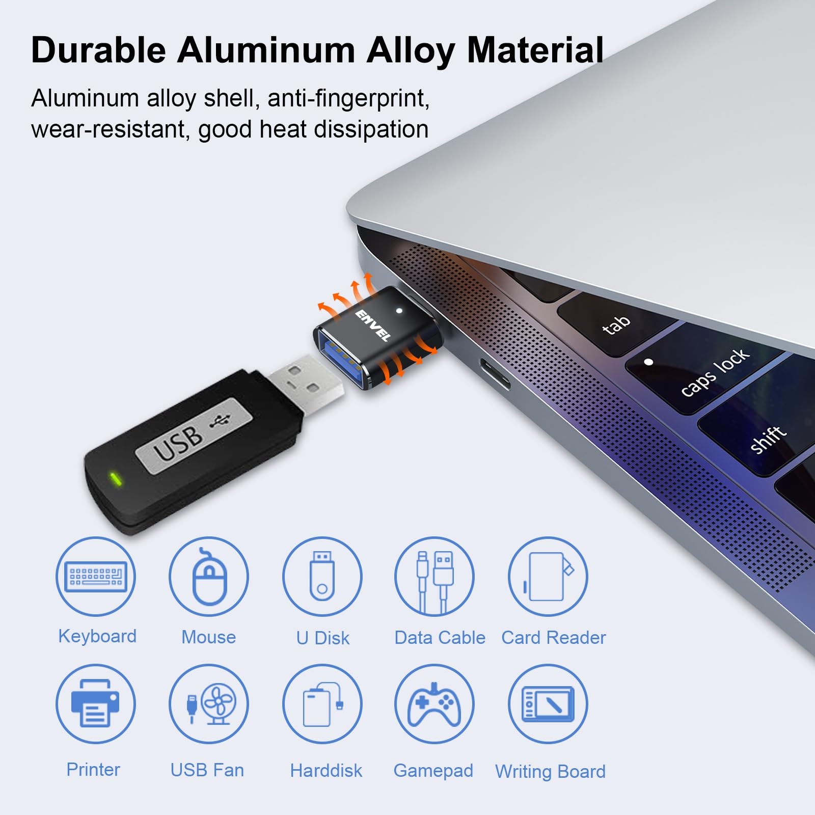 Envel ???????????????? Usb To Usb C Adapter, Usb 3.0 5Gbps High Speed Data Transfer, Otg Converter Thunderbolt3 To Usb Female Co