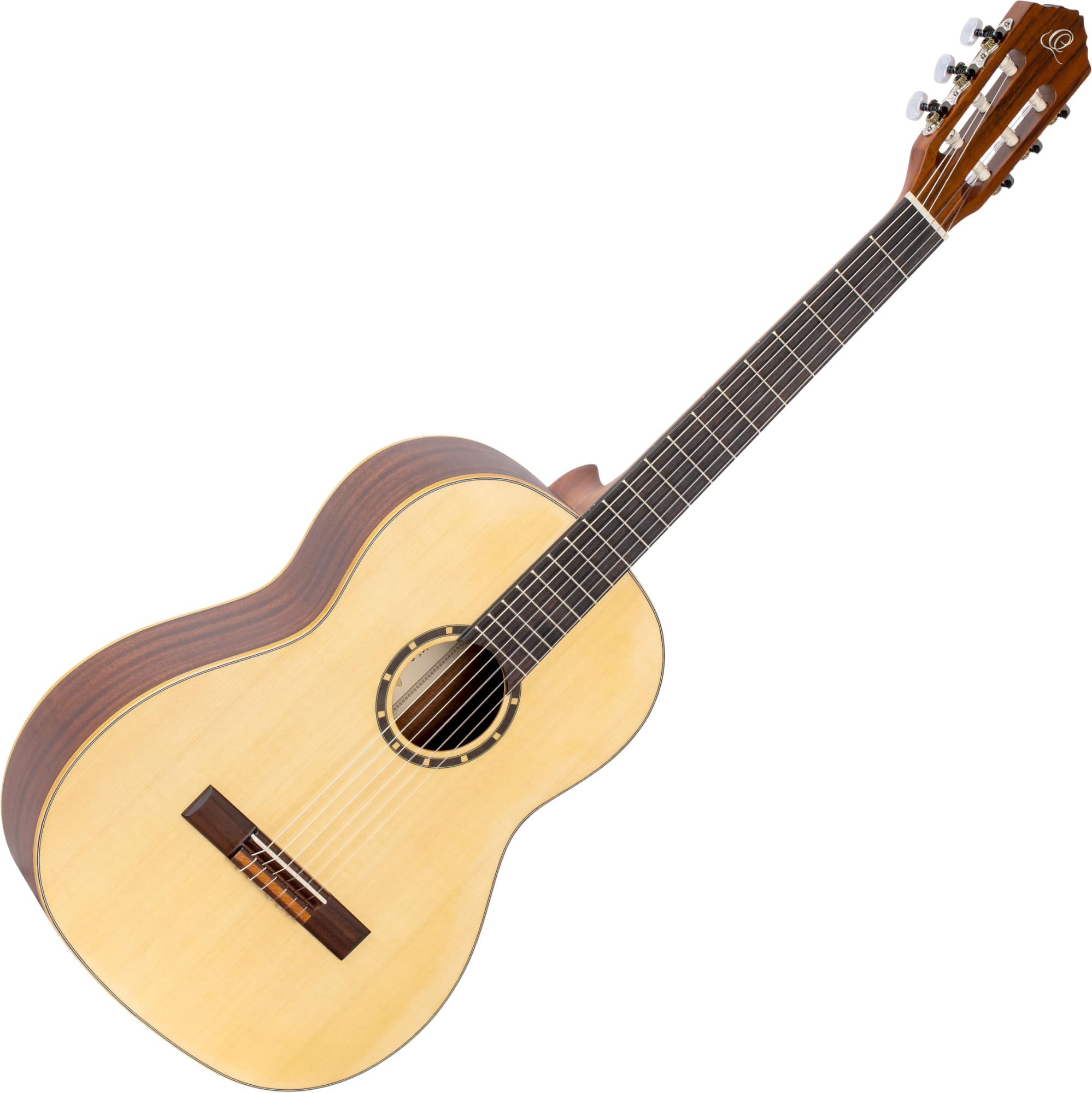 Ortega Guitars 6 Family Series Size Nylon String Classical Guitar w/Bag, Right, Spruce Top-Natural-Satin, Full - Slim Neck (R121