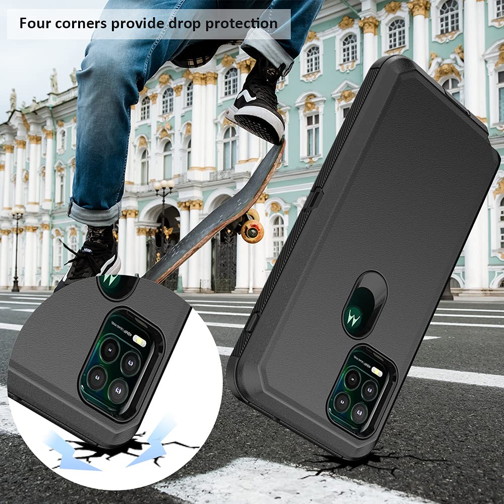 Compatible With Moto G Stylus 5G 2021 Case,With Screen Protectors,Heavy Duty Rugged Shockproof Full Body Protection Kickstand Ca