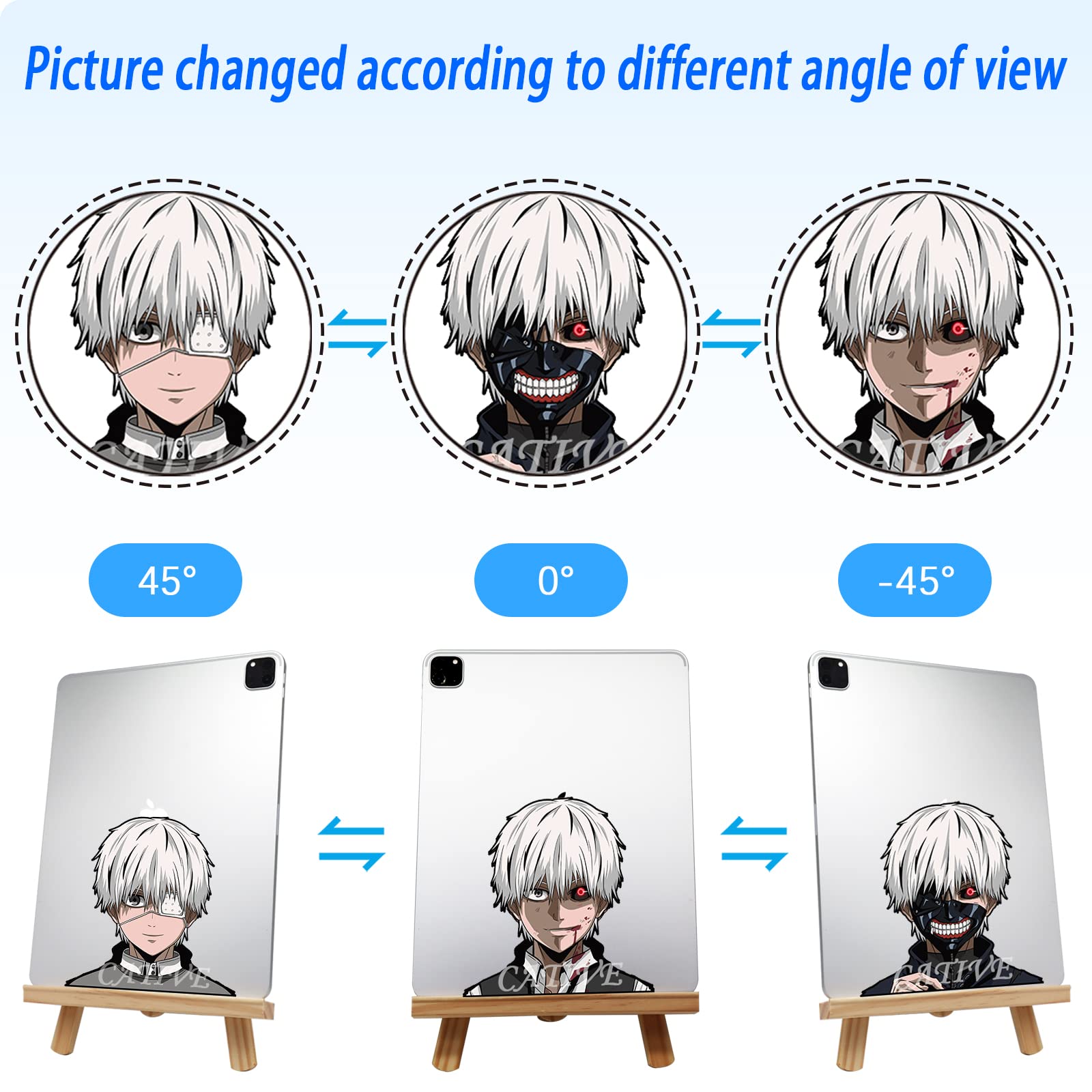 Cative Anime 3D Motion Stickers, G 01, Waterproof, Wall, Car Decals, Pet, Irregular Shape, Reusable, Kids Gift