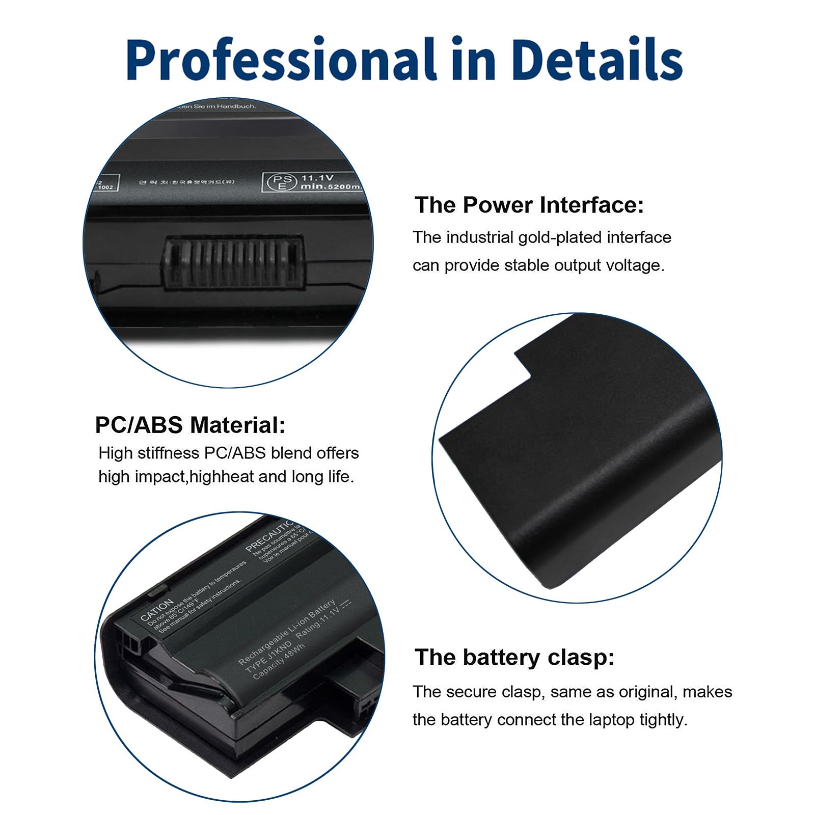 J1Knd Laptop Battery 11.1V 48Wh Compatible With Dell Inspiron N5110 M5040 N5010 N7010 N4110 N7110 N4050 N4010 N5050 N5040 N5030