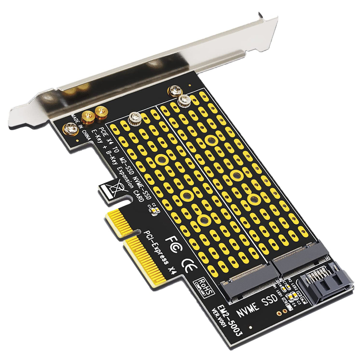 Dracaena Dual M.2 Ssd To Pci Express 3.0 X4 Adapter Expansion Card For Pcie Nvme Sata M2 Ngff Ssd 2230 2242 2260 2280