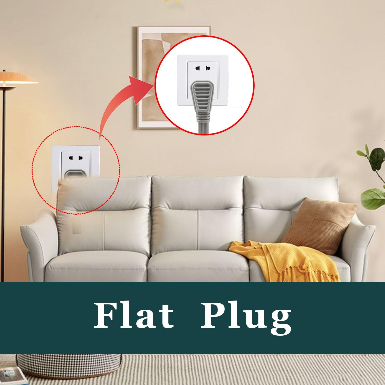 Ep 9 Ft Heavy Duty Appliance Extension Cord   14 Gauge 3 Prong Grounded Cable Wire, Ideal For Air Conditioners, Refrigerators, M