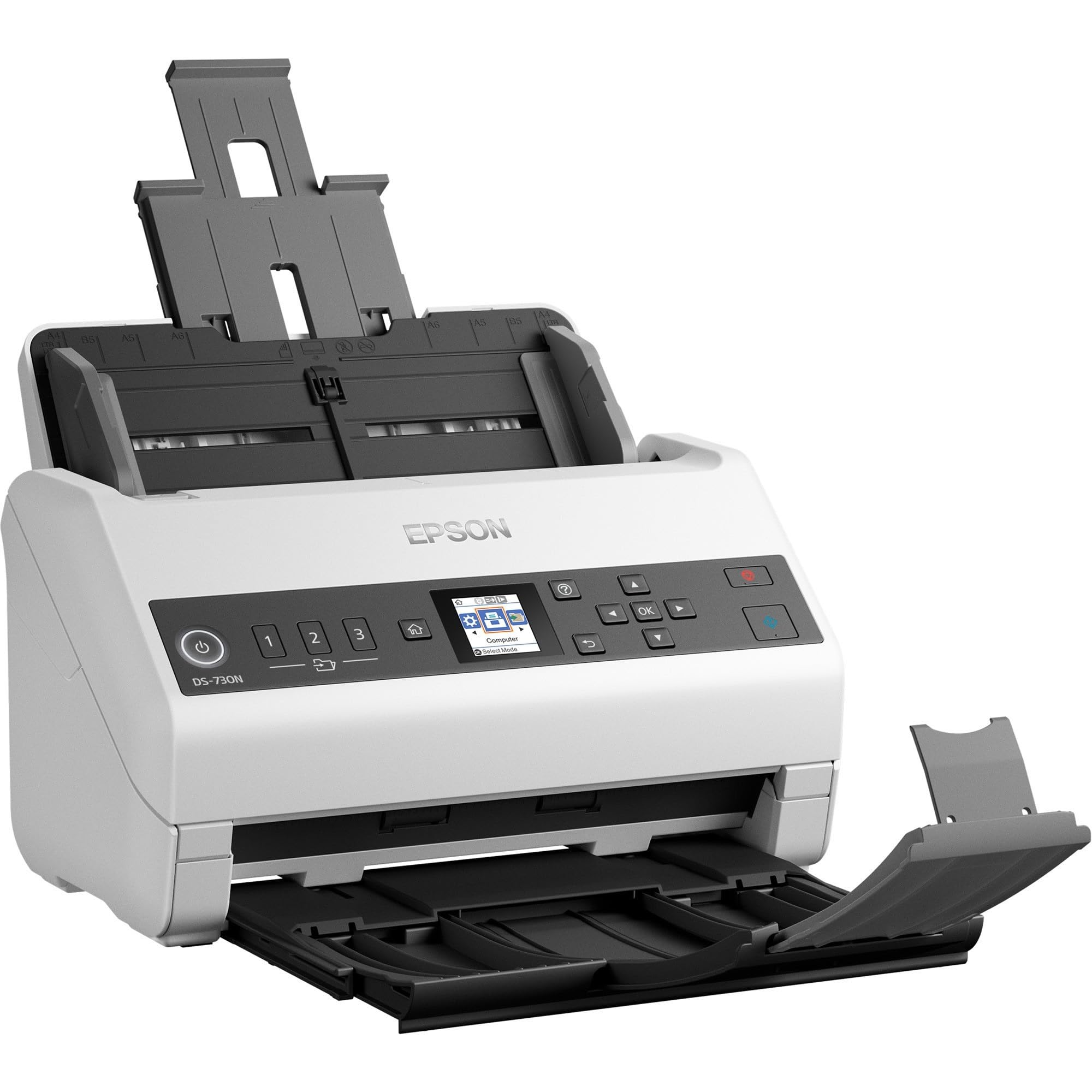 Epson Ds 730N Network Color Document Scanner, 100 Page Auto Document Feeder (Adf), Duplex Scanning