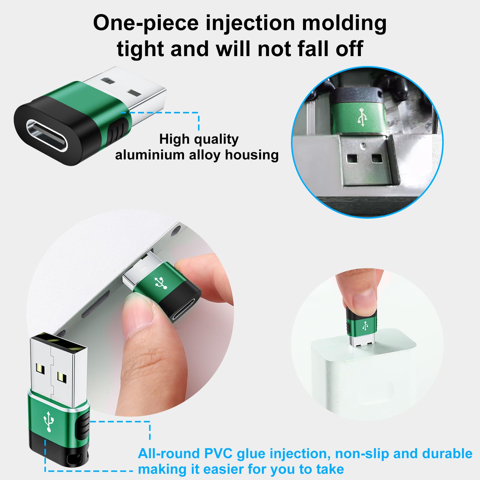 Basenew Usb A To Usb C Adapter 6 Pack,Usb To Usb C Adapter,Usb To Usbc C Adapter,Usb C To Usb A Adapter,Usb C Female Usb Male,Us