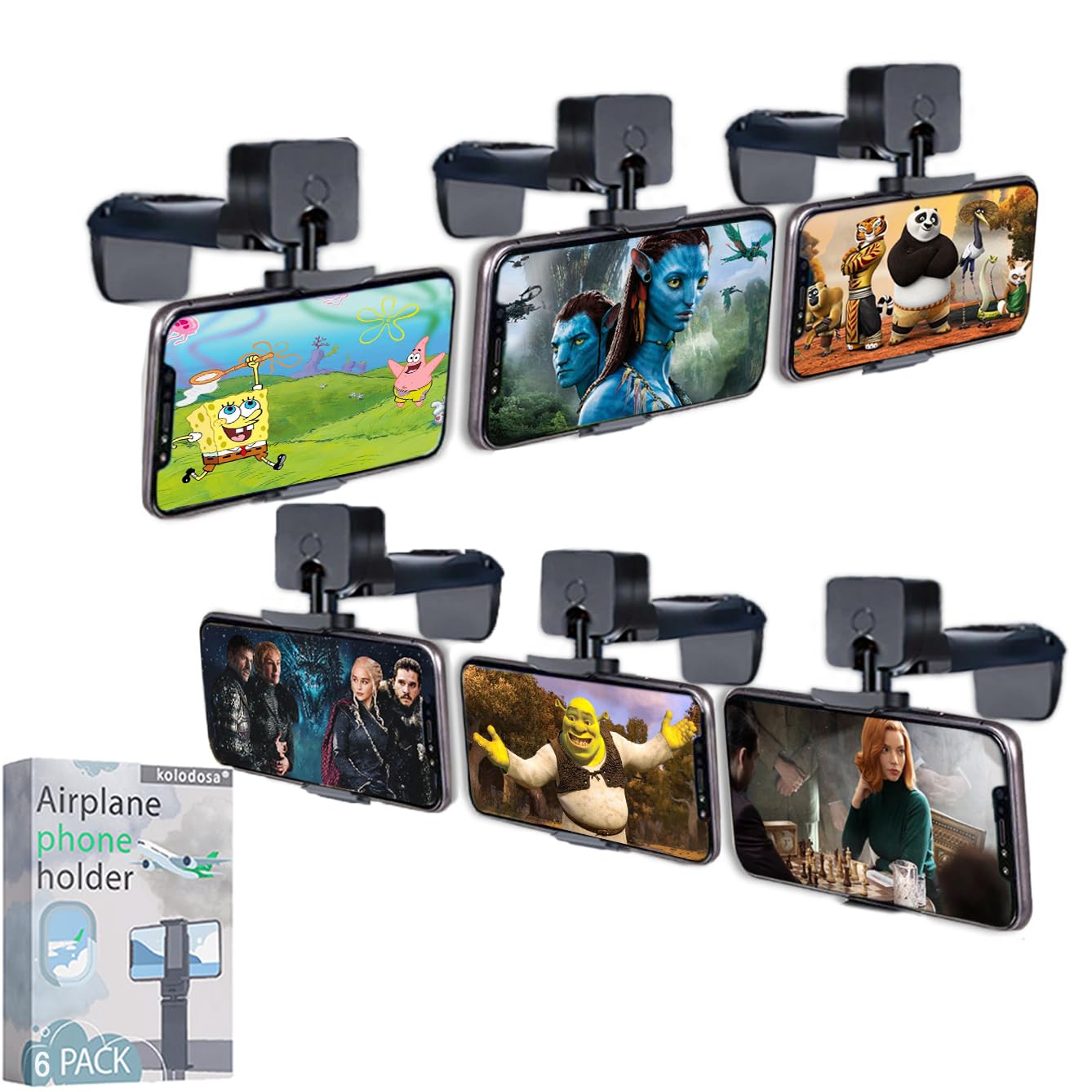 6 Pack Airplane Phone Holder For Iphone Samsung And Other Phones Travel Essentials Accessories Cruise Car Mount Cell Stand Air P