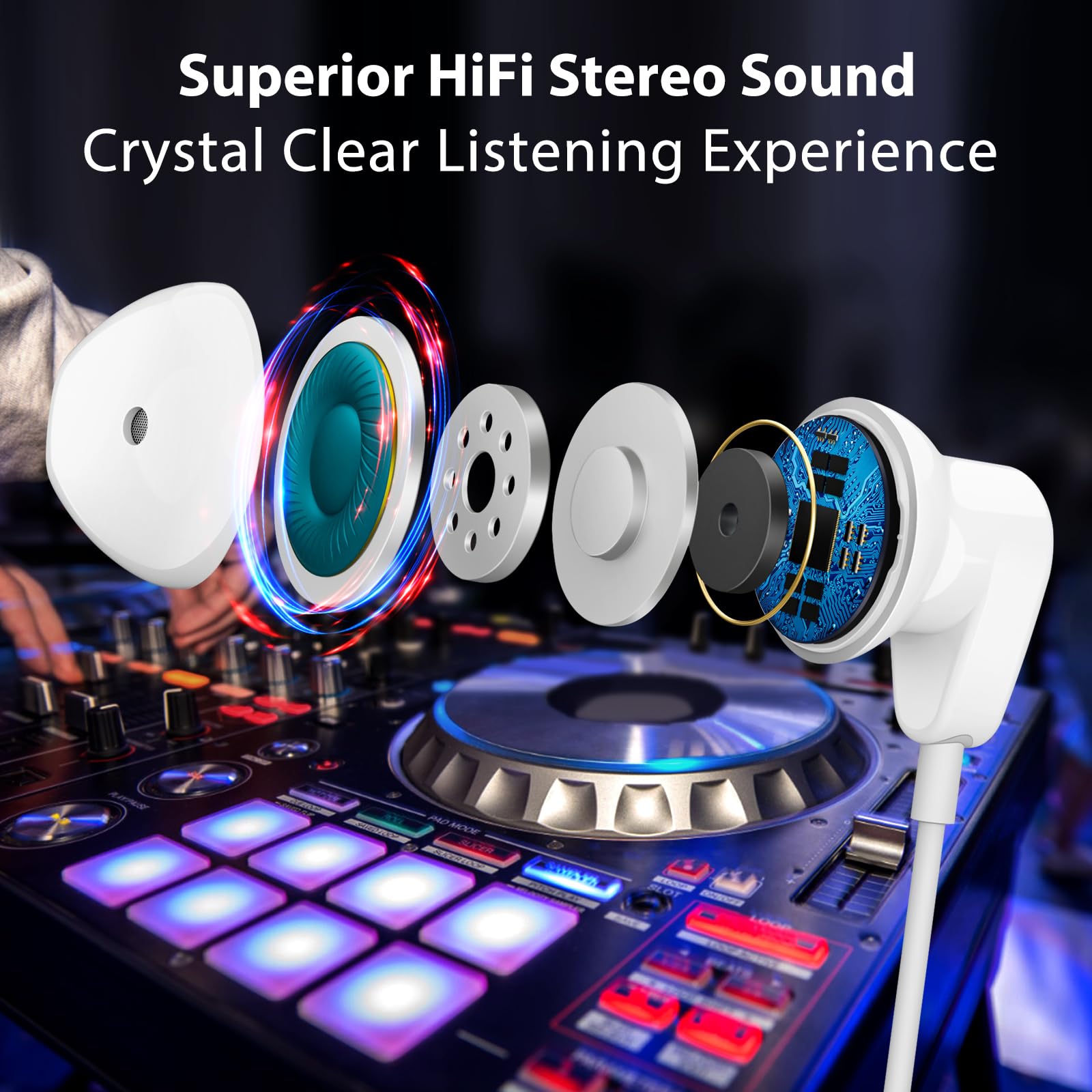 Usb Headphones With Microphone For Pc/Laptop, 2.3M Usb A Earbuds For Ps5,Hifi Stereo Wired Earphones Half In Ear Headset With Vo