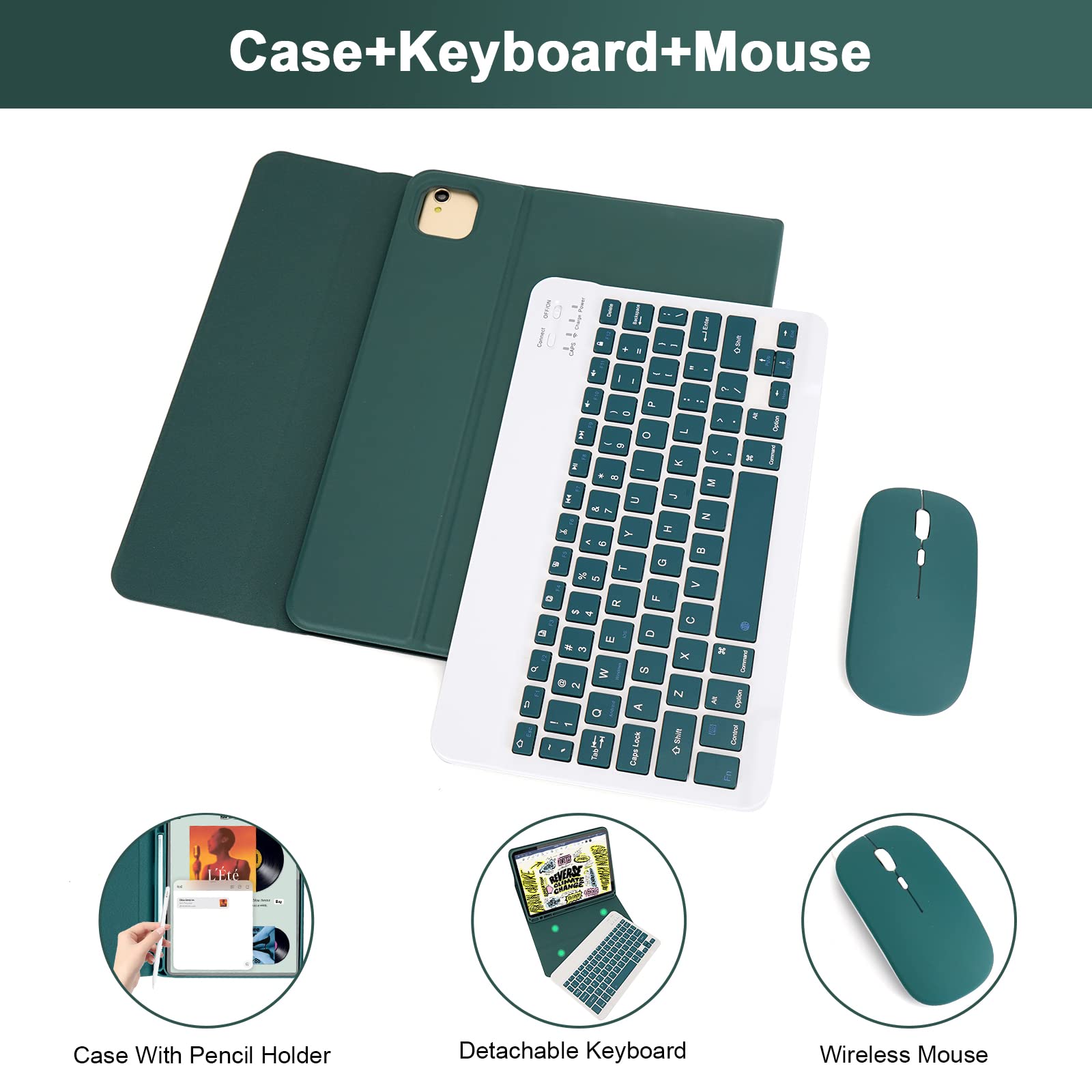 Soppy Keyboard Case For Ipad With Mouse, Compatible For Ipad Air 6Th (M2) 11 2024, Ipad Air 5Th, Ipad Air 4Th, Ipad Pro 11 Inch