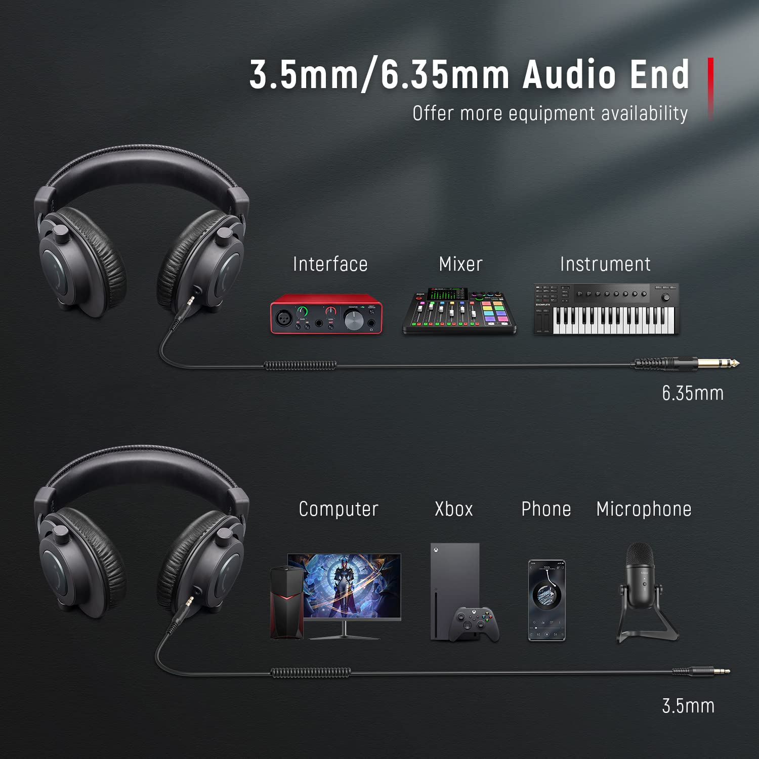 Fifine Studio Monitor Headphones For Recording Over Ear Wired Headphones For Podcast Monitoring, Streaming Comfortable Equipment