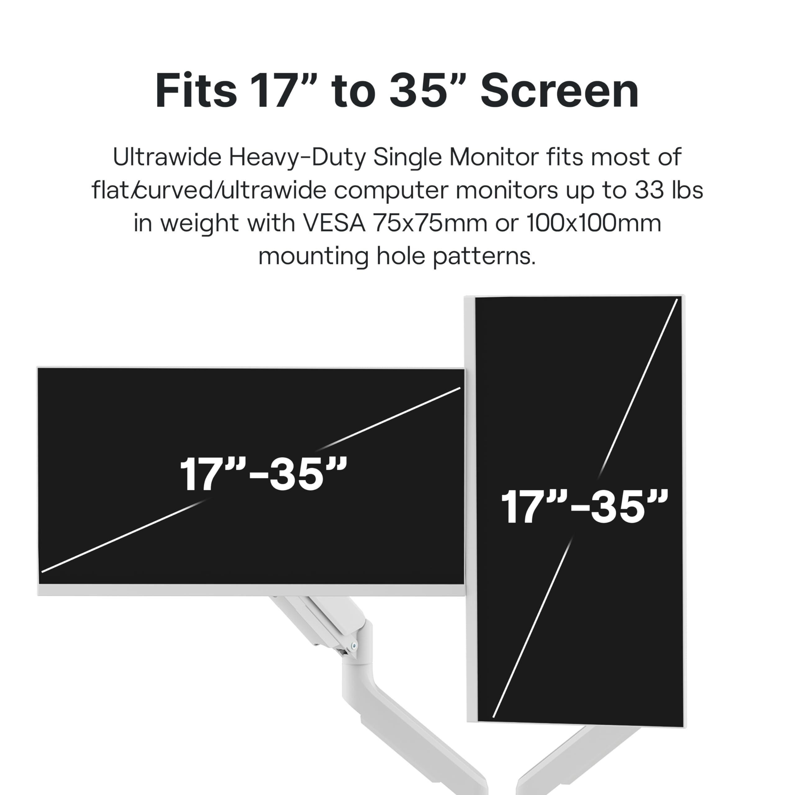 Pixio Ps2D White Ultrawide Heavy Duty Premium Dual Monitor Arm Stand Desk Mount   Fits Up To 35 Inches Two Monitors, Weights Up To 33 Lbs Each, Compatible With Vesa 75X75Mm 100X100Mm