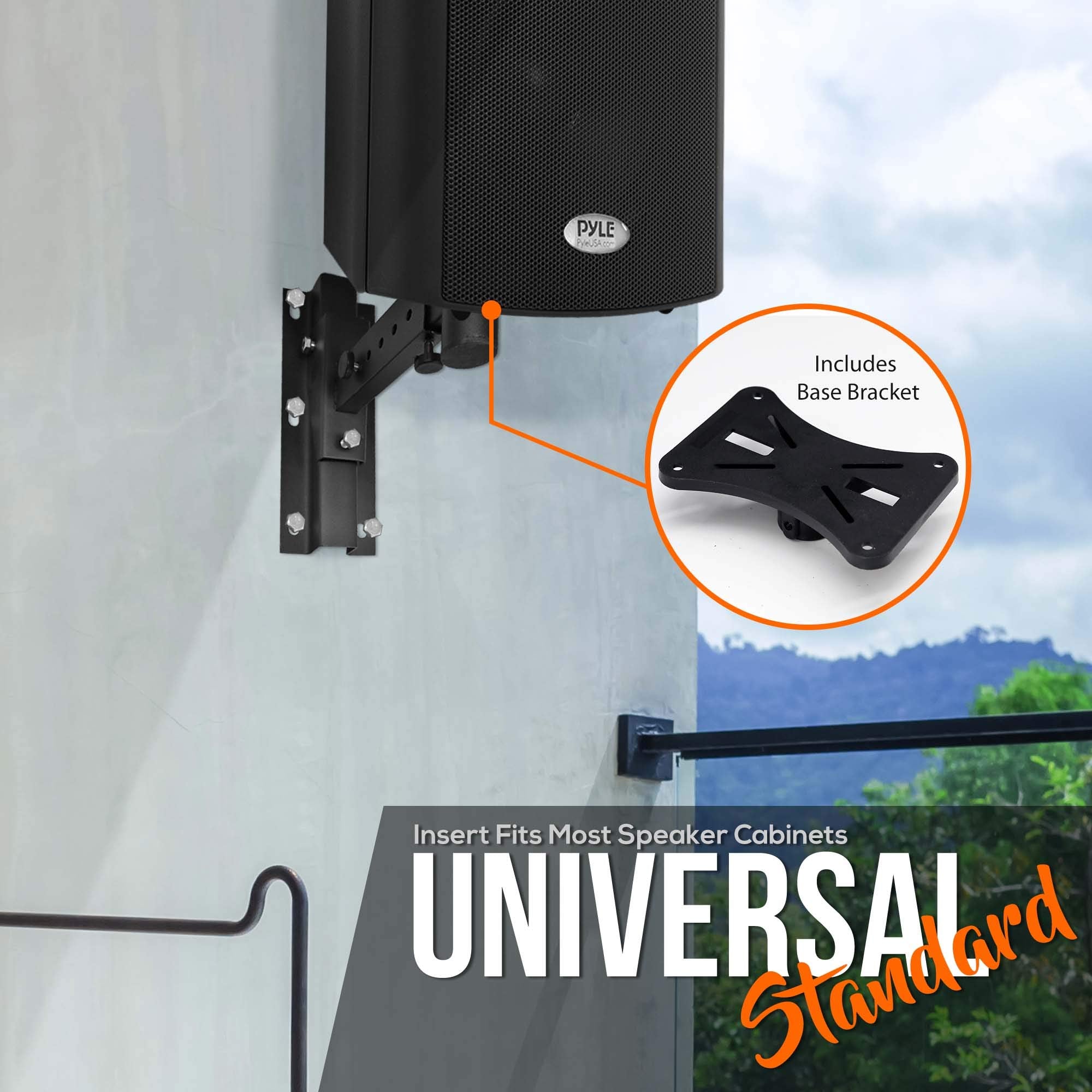 Pyle 90 30 Angle, Tilt, Rotation Solid Steel Pin Serves As Safety Stop Mount Speaker Bracket Stands Dual Universal Adjustable W/