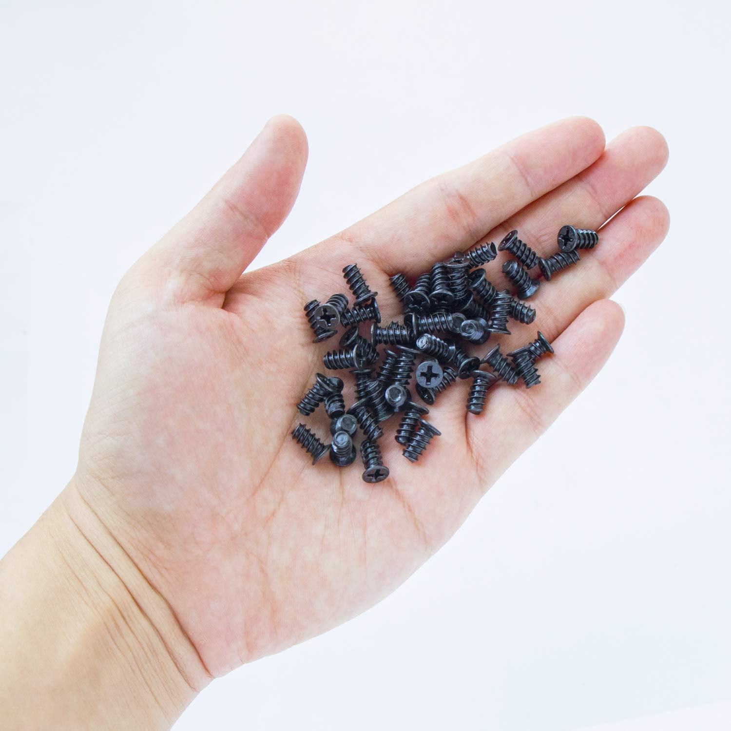 Vapker 200Pcs M5X10 Black Zinc Phillips Flat Head Computer Replacement Screws Case Fan Screws Computer Cooling Fan Mount Screws