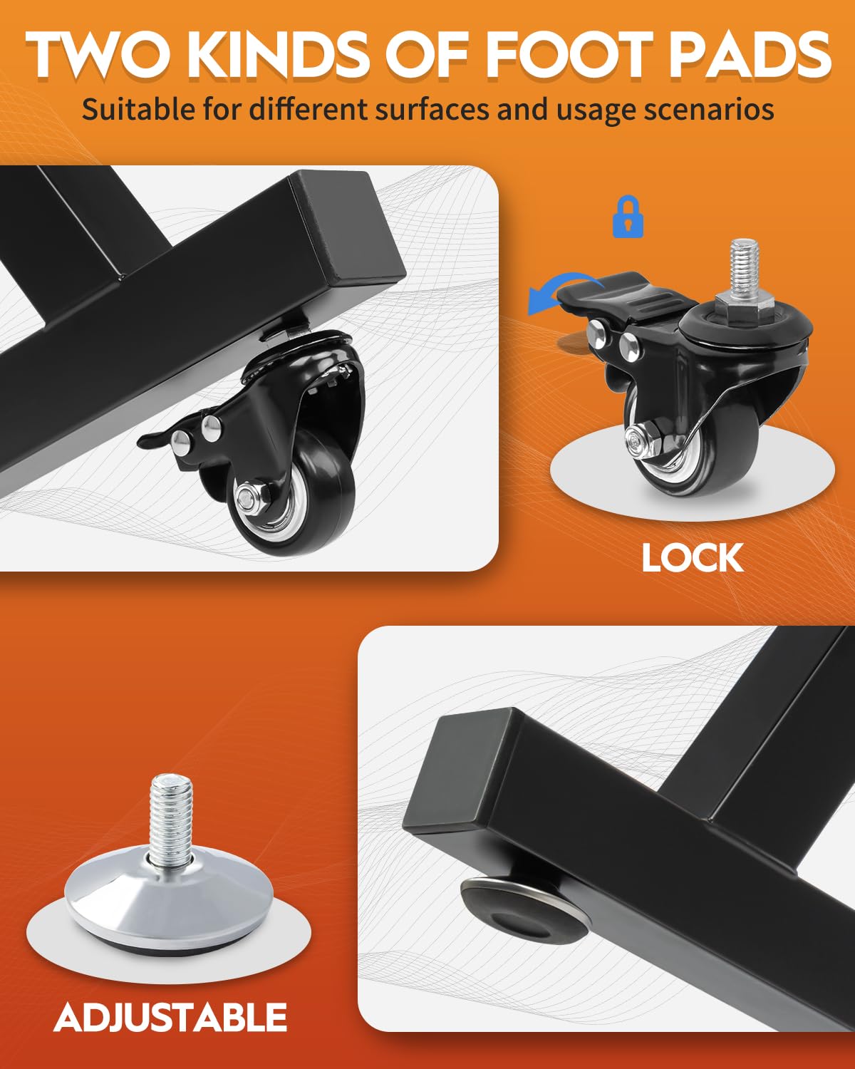 Strich Piano Keyboard Stand Heavy Duty With Wheels And Stand Pads - Adjustable Portable Music Stand, Fits 54, 61, 88 Key Electri