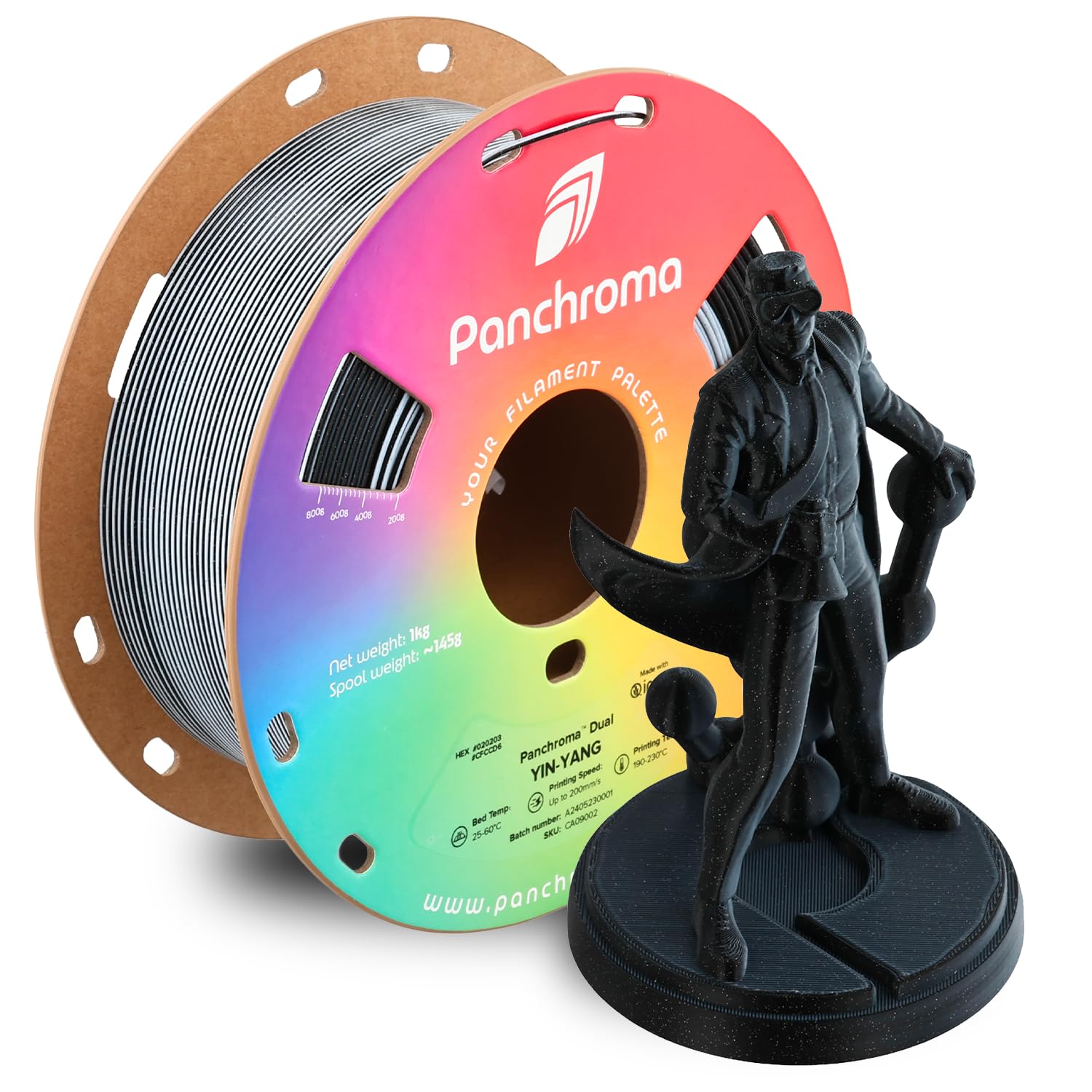 Polymaker Panchroma Dual Color PLA Filament, Yin-Yang 1.75mm 3D Printing Filament, 3D Printer PLA Filament, 1kg Spool (2.2lb)