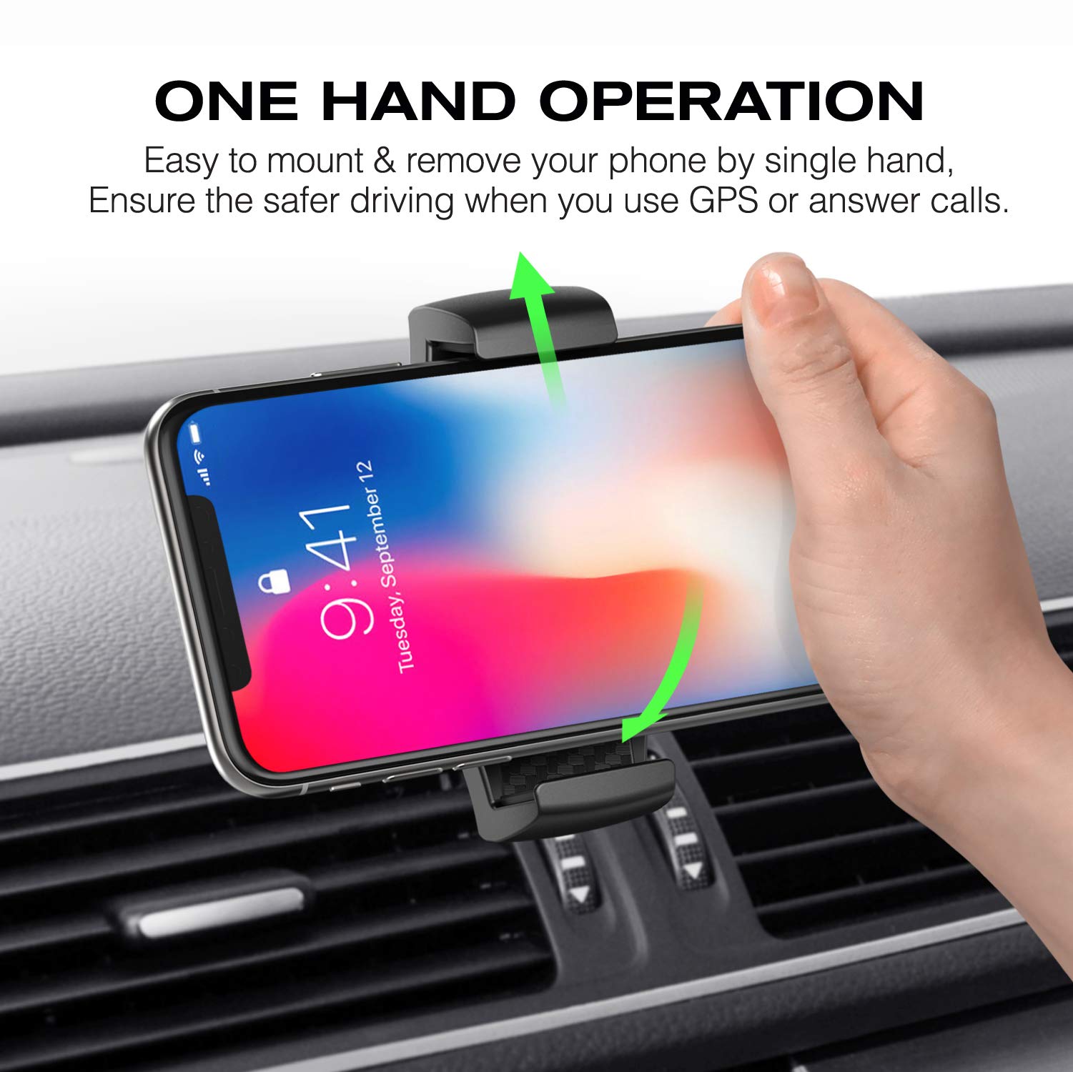 Jimisha Car Phone Holder, Phone Car Mount With Stick On Base Cell Phone Car Mount Sticky Adhesive Mount Holder For 4 Inches To 6