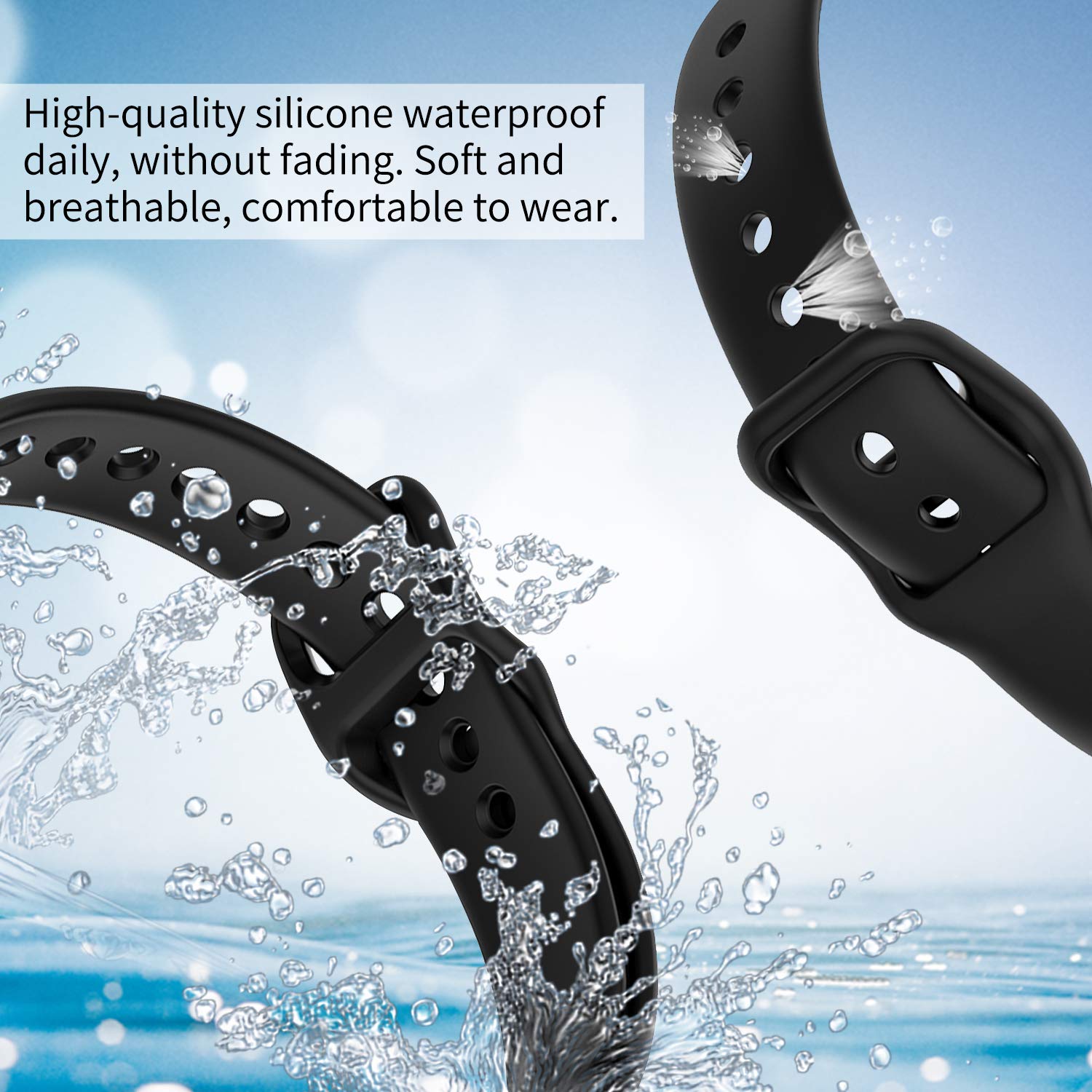 Watbro Compatible With Samsung Galaxy Fit Sm R370 Bands,Adjustable Soft Silicone Replacement Band Straps Wristbands Bracelet Fit