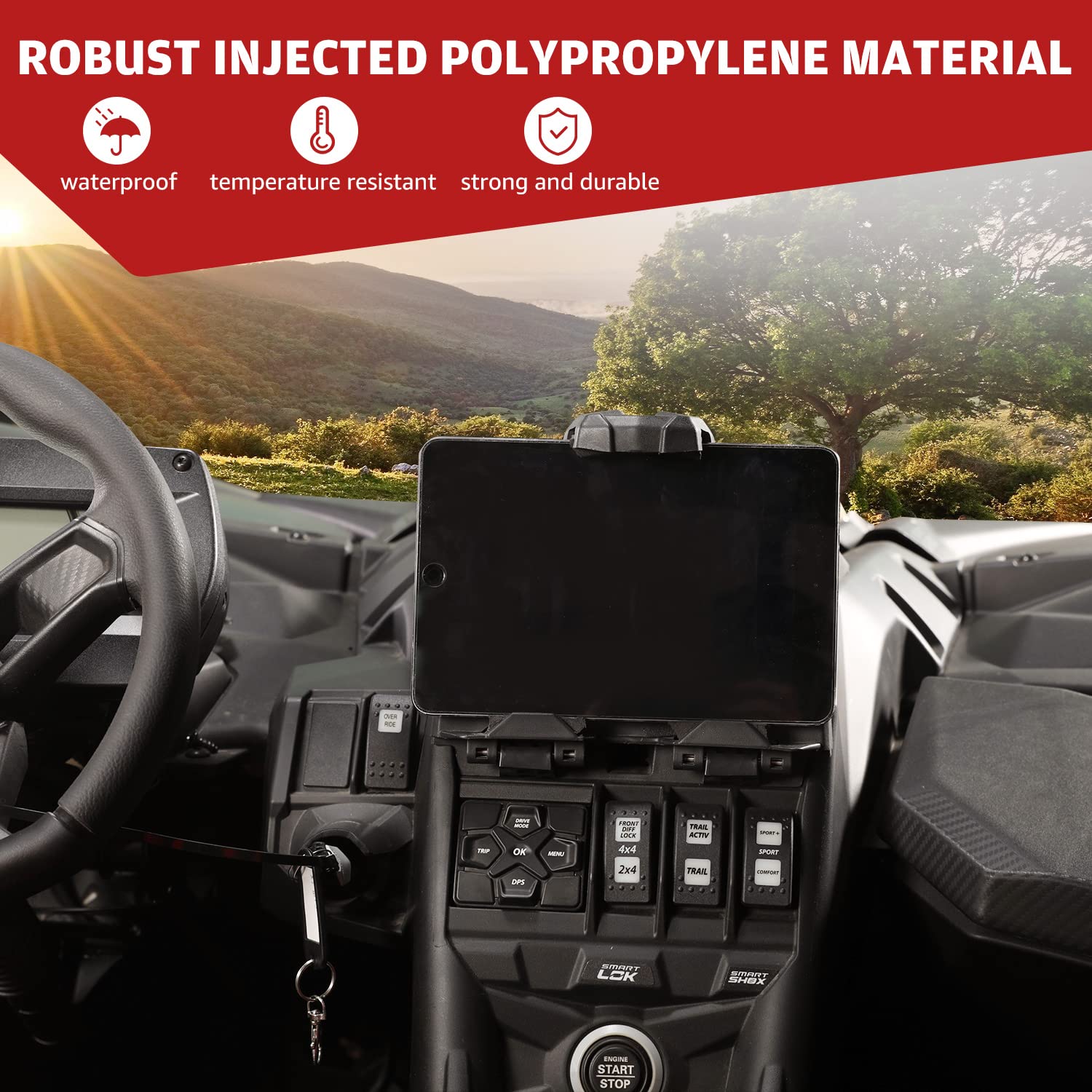 Haka Tough X3 Electronic Device Tablet Holder, Phone Ipad Gps Holder Gps Mount Compatible With 2017-2022 Can Am Maverick X3 Devi