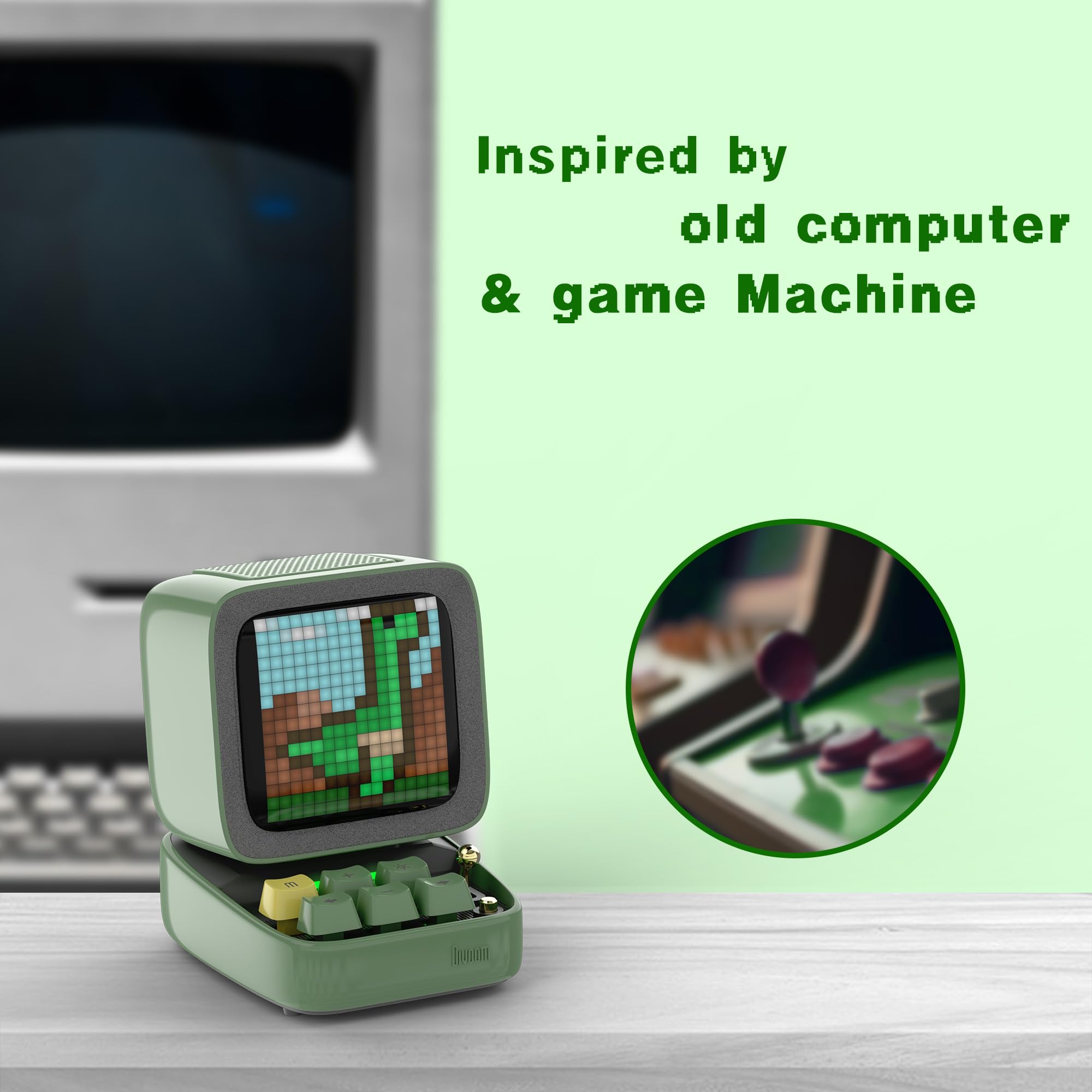 Divoom DitooPro Pixel Art Bluetooth Speaker with LED Display Plastic Green