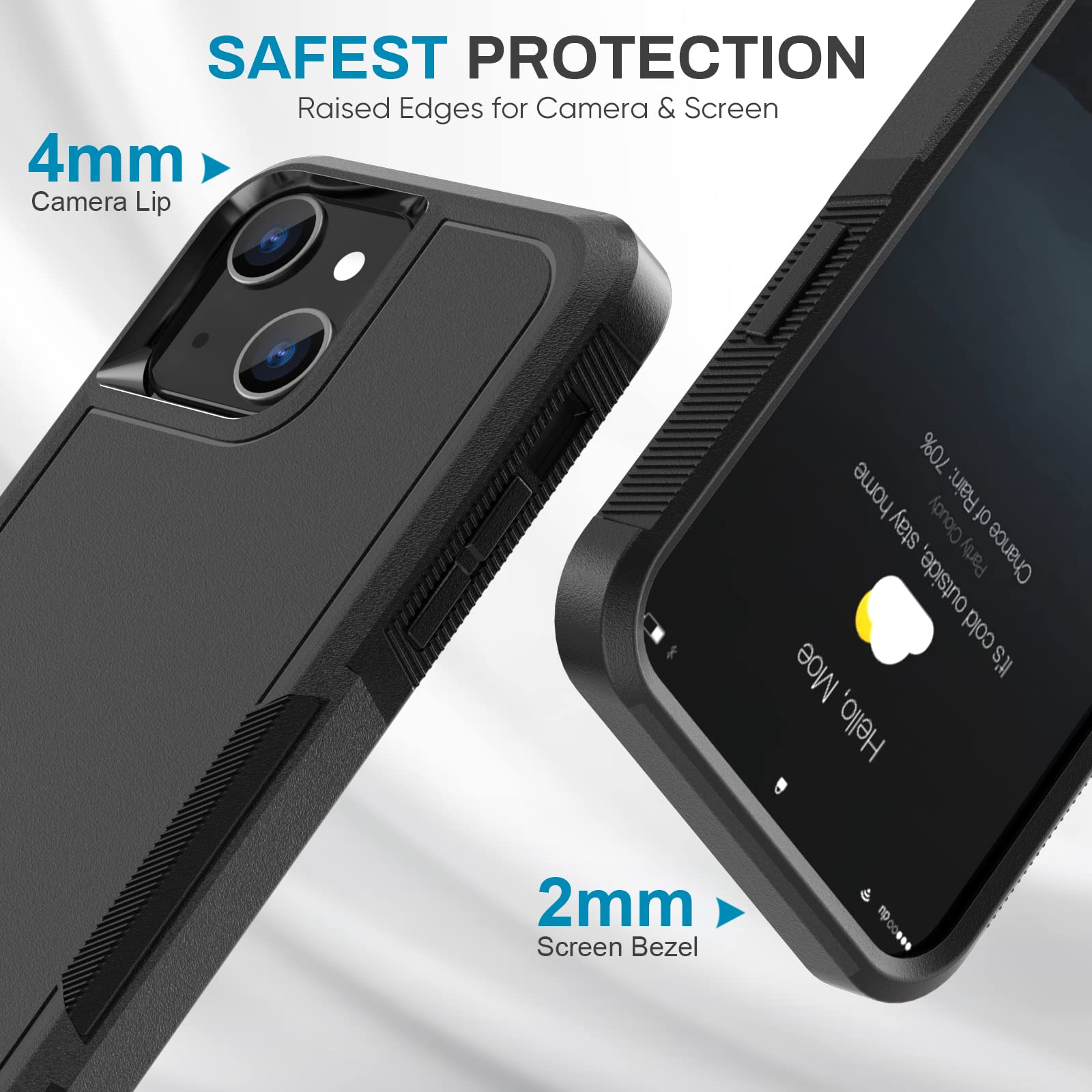 Maxcury Designed For Iphone 13 & 14 Case, [Full Protection] [Anti Fingerprint] [Anti Scratch] Heavy Duty Protection Phone Case C