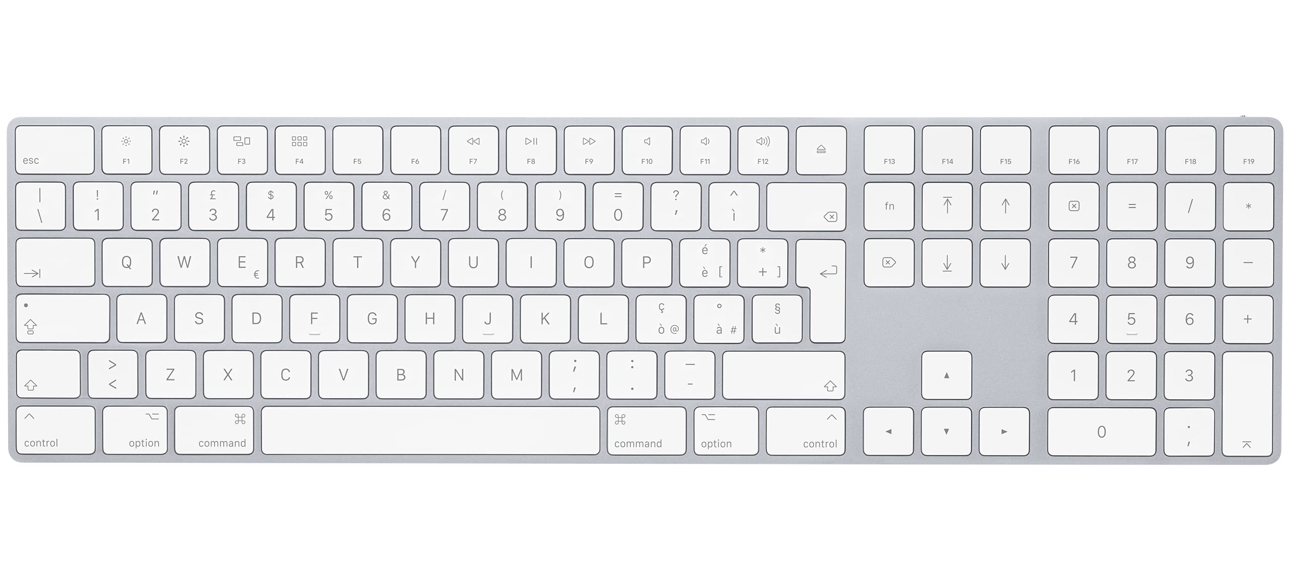 Apple Magic Keyboard with Numeric Keypad: Wireless, Bluetooth, Rechargeable. Works with Mac, iPad, or iPhone; Italian - White