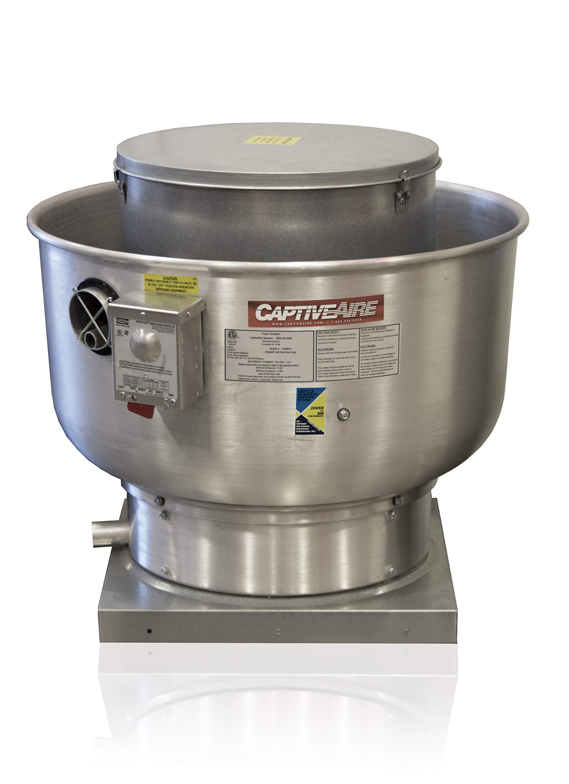 Restaurant Canopy Hood Grease Rated Exhaust Fan High Speed Direct Drive Centrifugal Upblast Exhaust Fan with speed control 24 