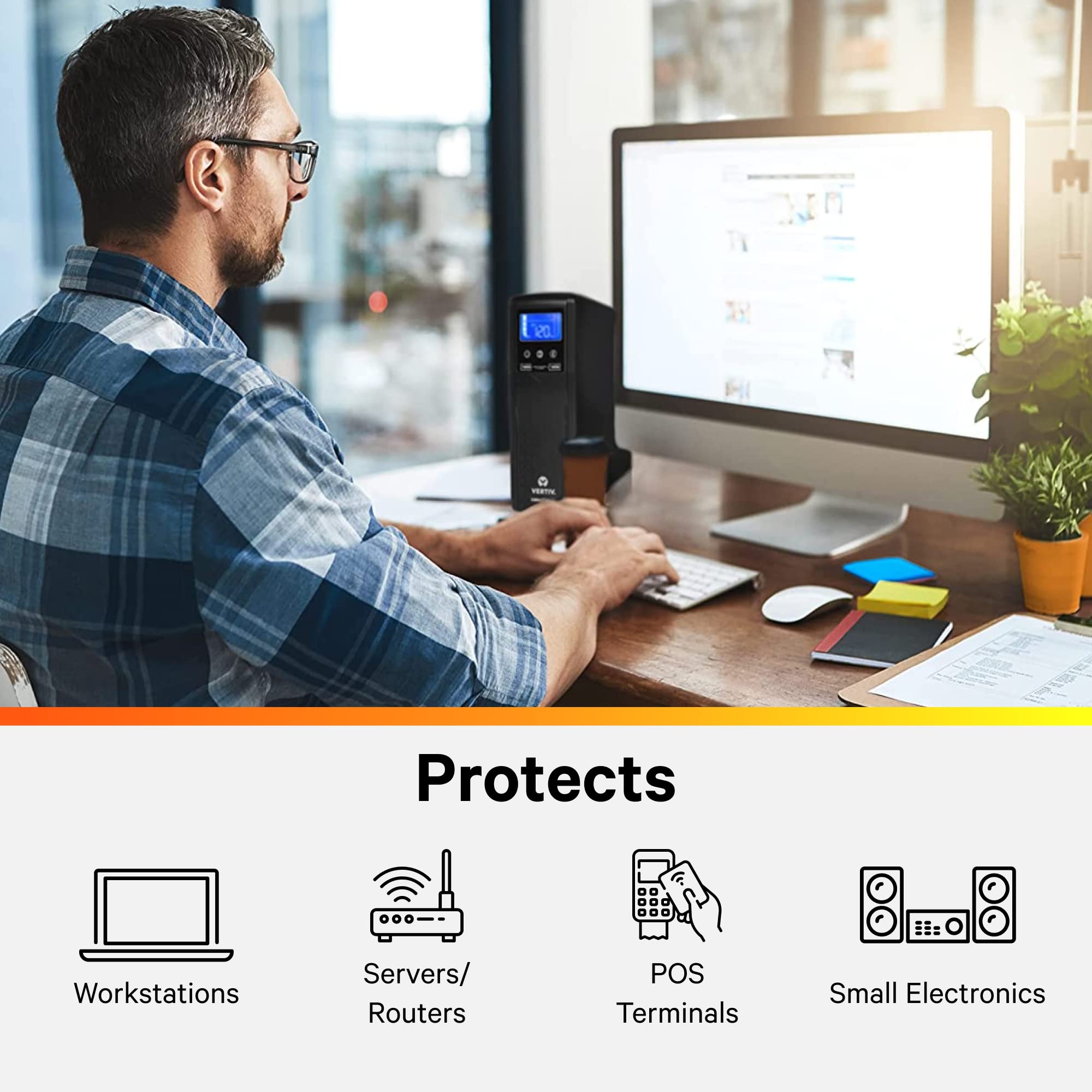 Vertiv Liebert Psa5 Ups - 1000Va/600W 120V Line Interactive Avr Tower Ups, 10 Outlets, 2 Usb Charging Ports, Battery Backup W/ S