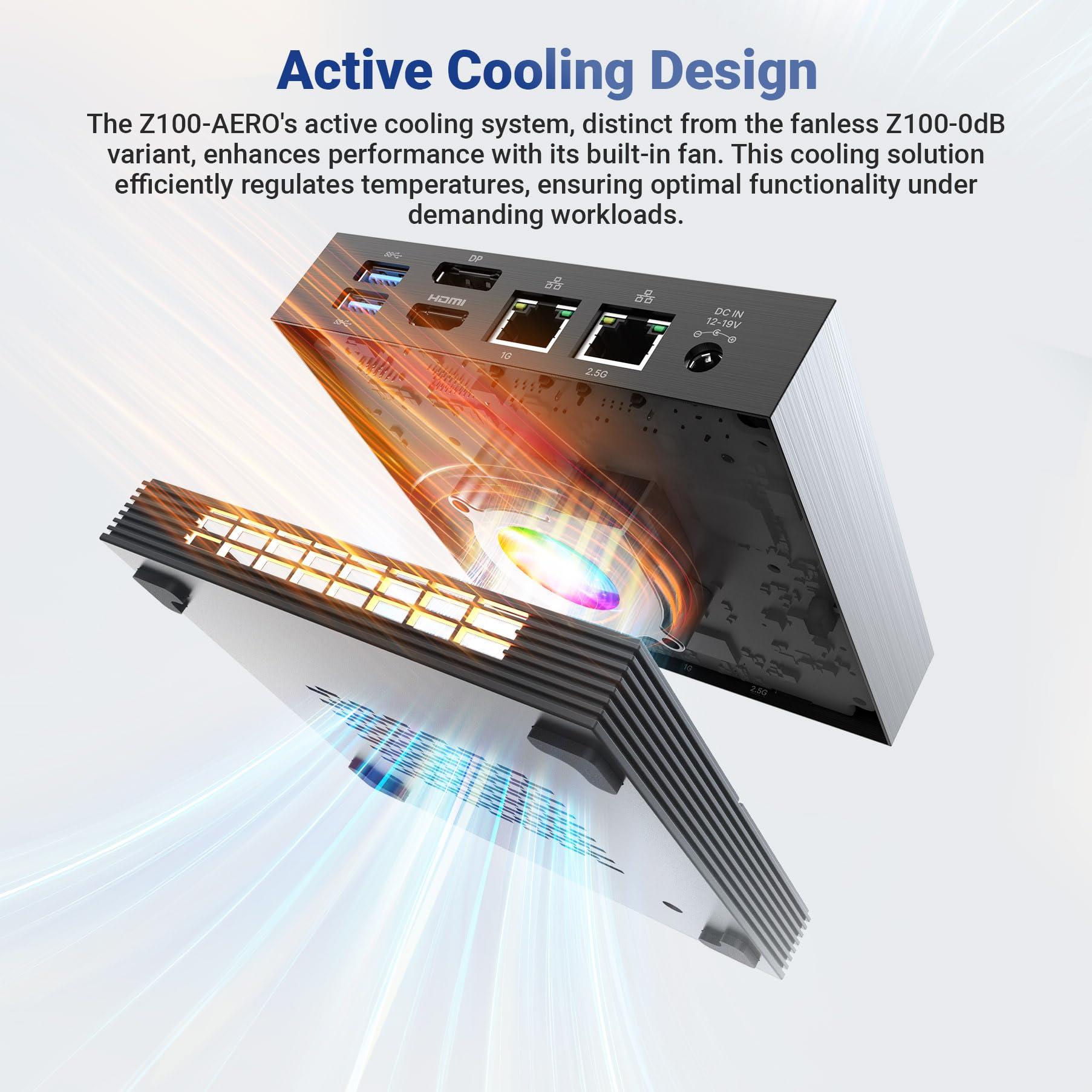 Minix Z100 Aero Mini Pc, Intel 12Th Gen N100, 16Gb Ddr4, 512Gb Pcie 3.0 X1 Nvme Ssd Windows 11 Pro Mini Pc, 4K Triple Display/1G