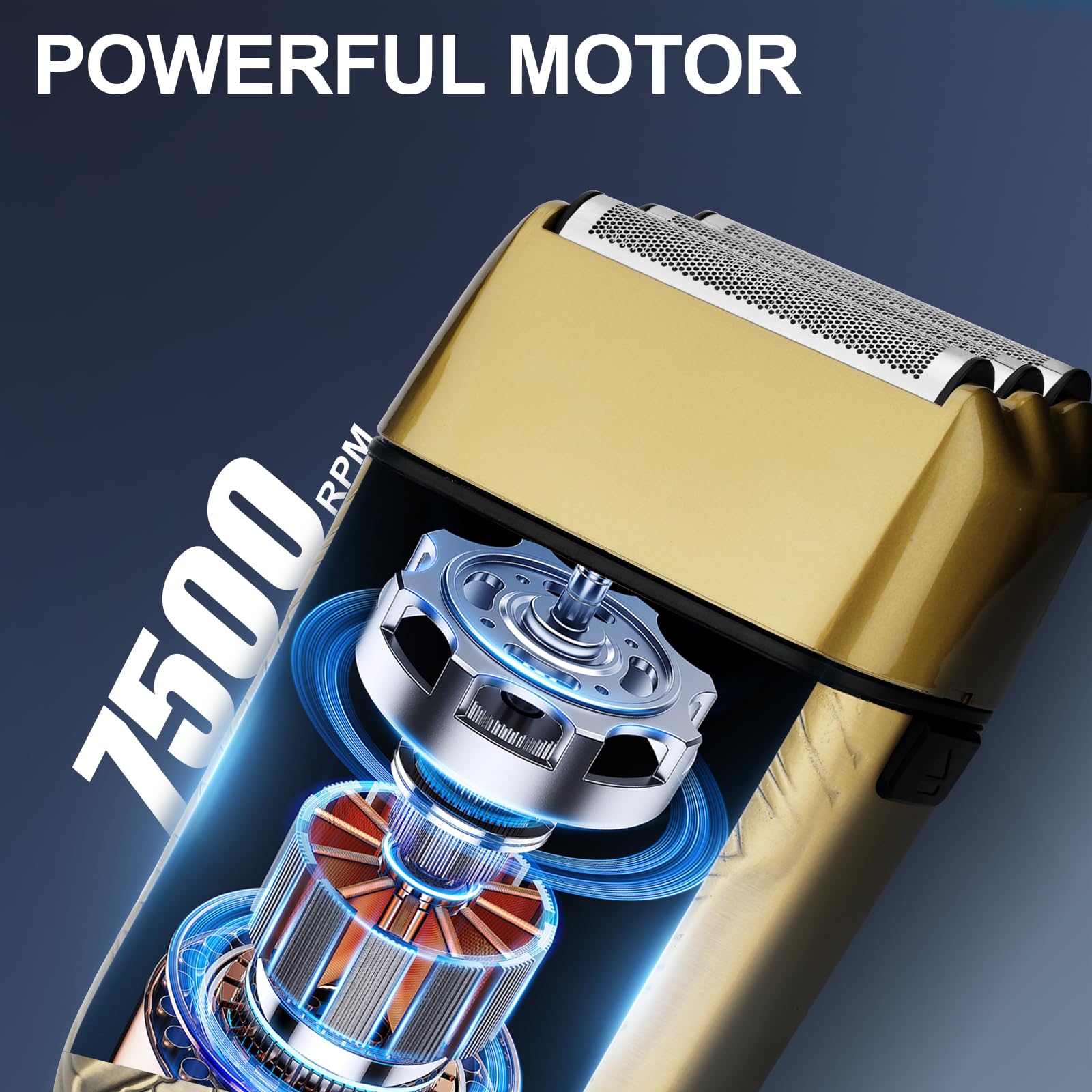 Dumite Electric Shavers For Men,Waterproof Powerful Motor Electric Razor,Head Shavers For Bald Men,Triple Foil Beard Trimmer,Bar