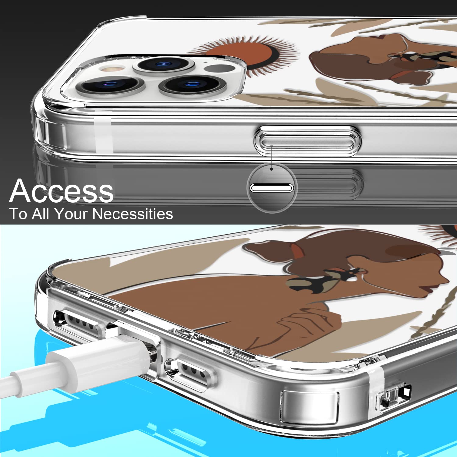 Luhouri Designed For Iphone 12 Pro Max Case With Screen Protector - Crystal Acrylic Clear For Women And Girls - Slim Fit Protect