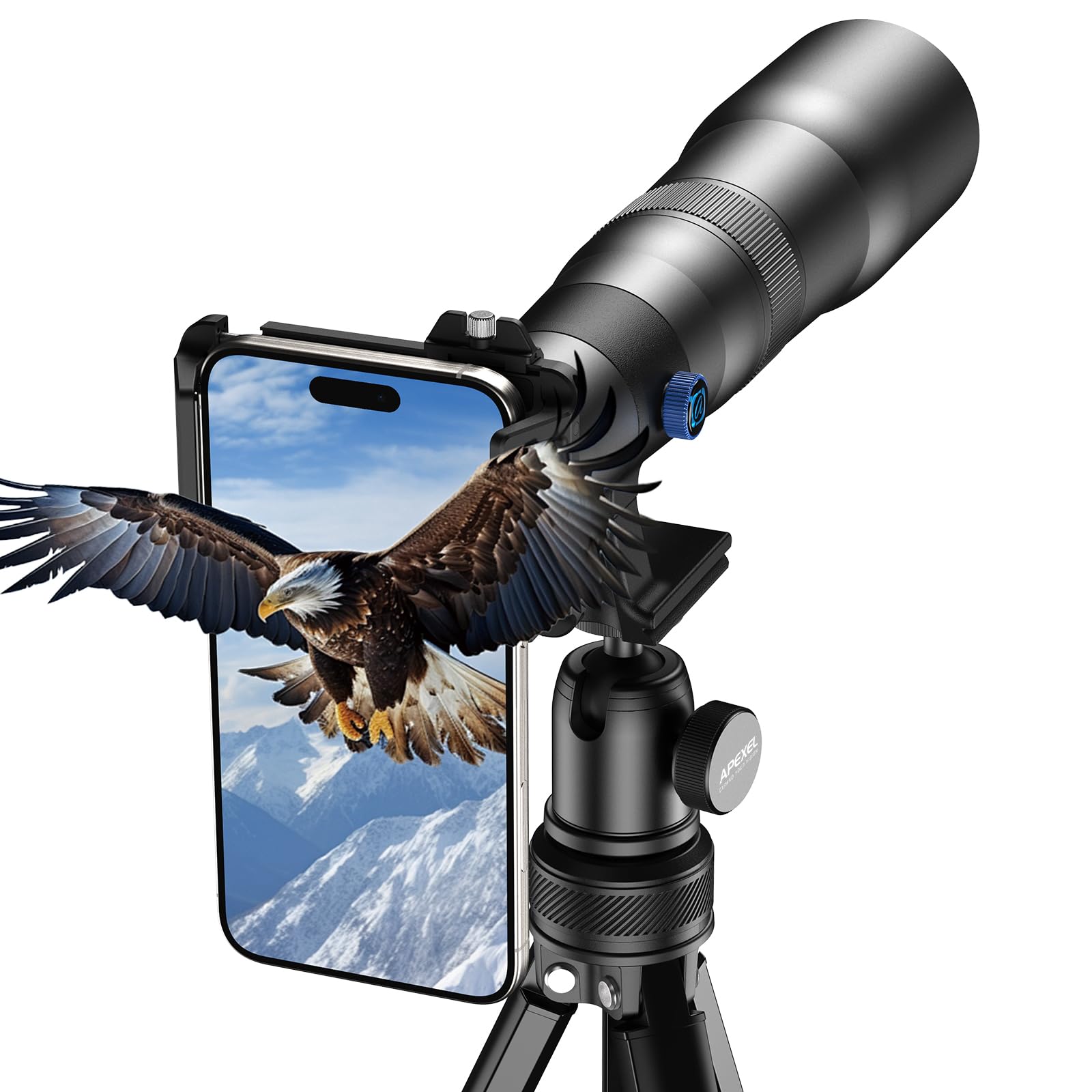 Apexel 50X High Power Hd Telephoto Lens | With Tripod & Universal Phone Clip For Iphone 16/15/14/13 Series, Samsung, Android And