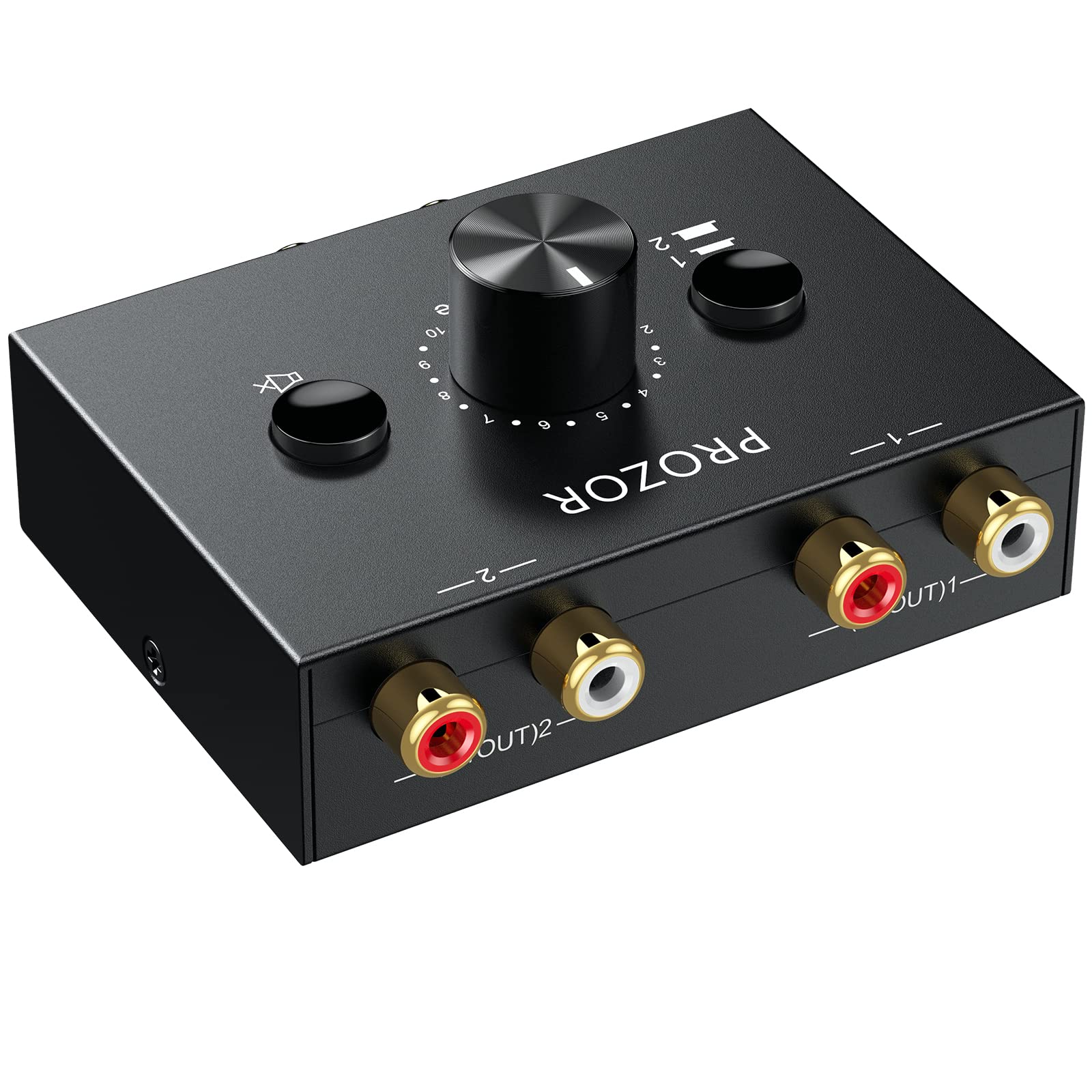 Prozor Rca Stereo Audio Switcher   2 In 1 Out R/L Stereo Audio Switch, 1 In 2 Out Stereo Audio Splitter With Mute Button And No External Power Required