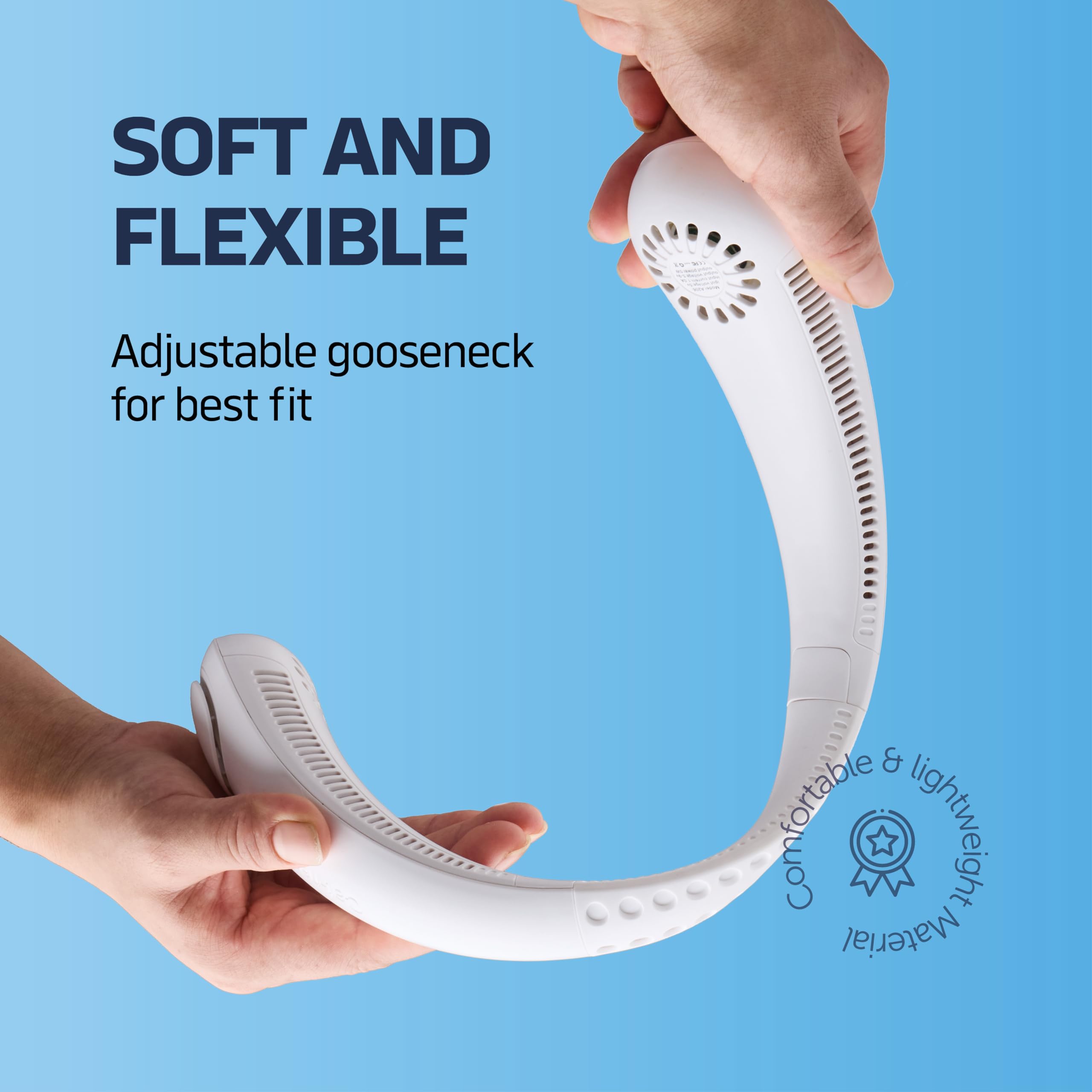 Nexair Portable Neck Fan   3 Speed Rechargeable Bladeless Neck Fan, Adjustable Personal Neck Fan For Women & Men Modern Design,