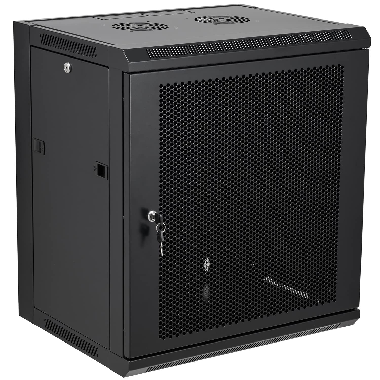 Tedgetal 12U Wall Mount Server Cabinet Network Rack Vented Enclosure Locking Door