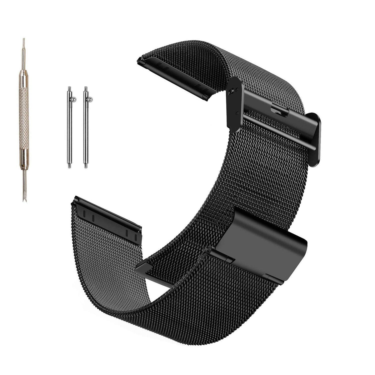Moran Stainless Steel Mesh Watch Band Quick Release Replacement Strap 18Mm 20Mm 22Mm For Men Women (Black,18Mm)