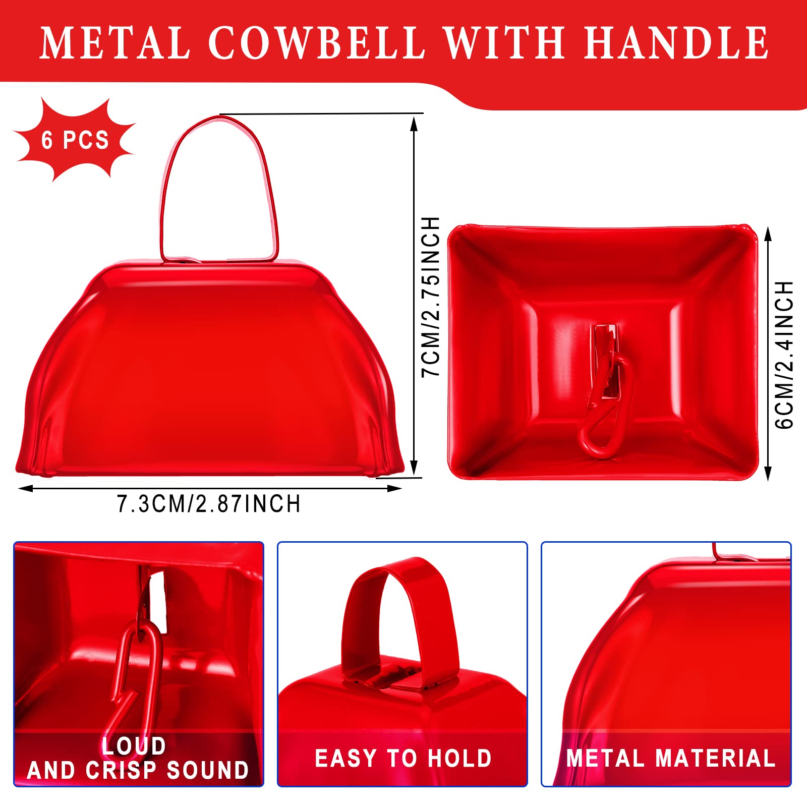 Treela 12 Pcs Collapsible Stadium Horn And Metal Cowbells 24 Inch Vuvuzela Horn Blow Plastic Trumpet Cow Bells With Handle Noise