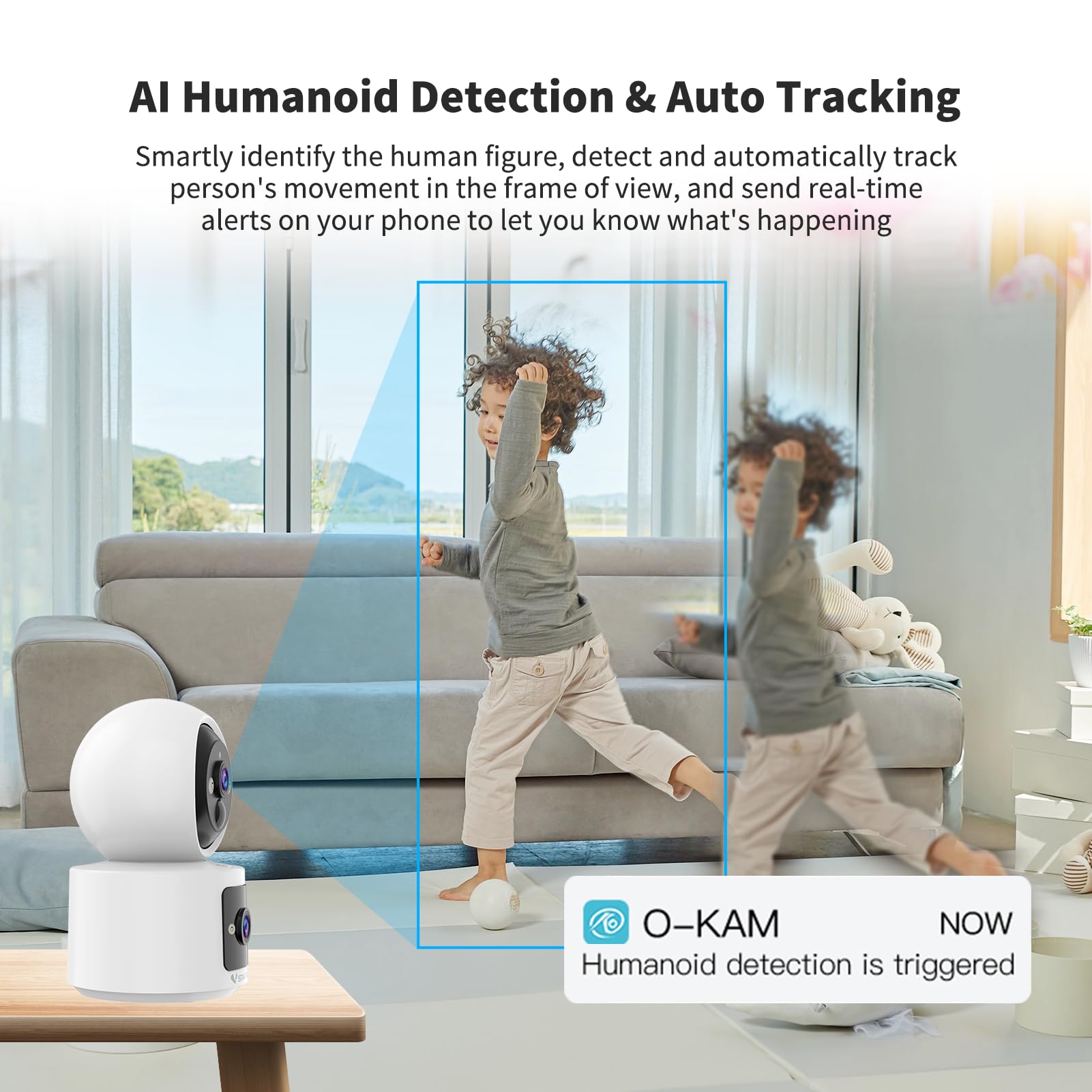 Vstarcam Cameras For Home Security, Wifi Indoor Camera Wireless With Ai Motion Detection, Battery Powered One Touch Call, Pet/Ba