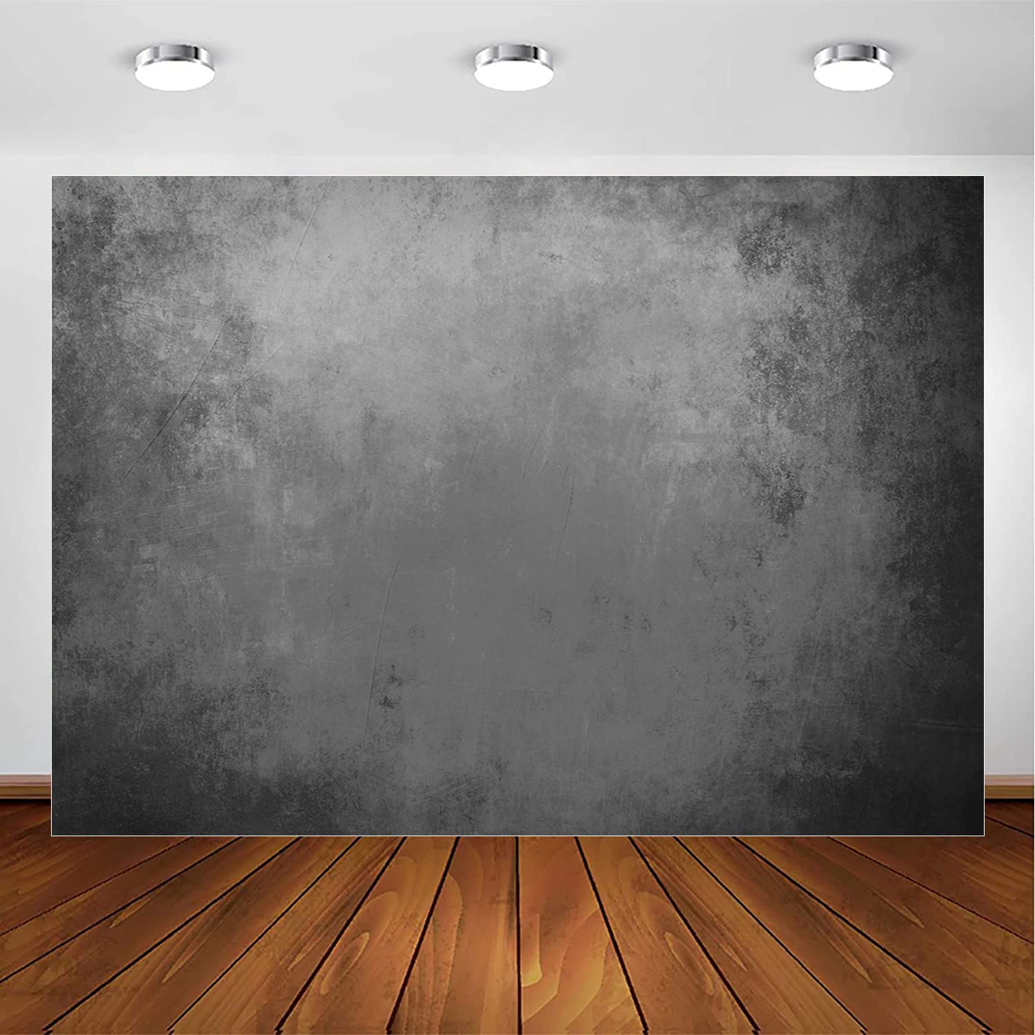Jasree Vinyl 10X8Ft Vintage Abstract Grey Backdrop For Photography Blue Backdrop Gradual Change Gray Cement Wall Background Kids